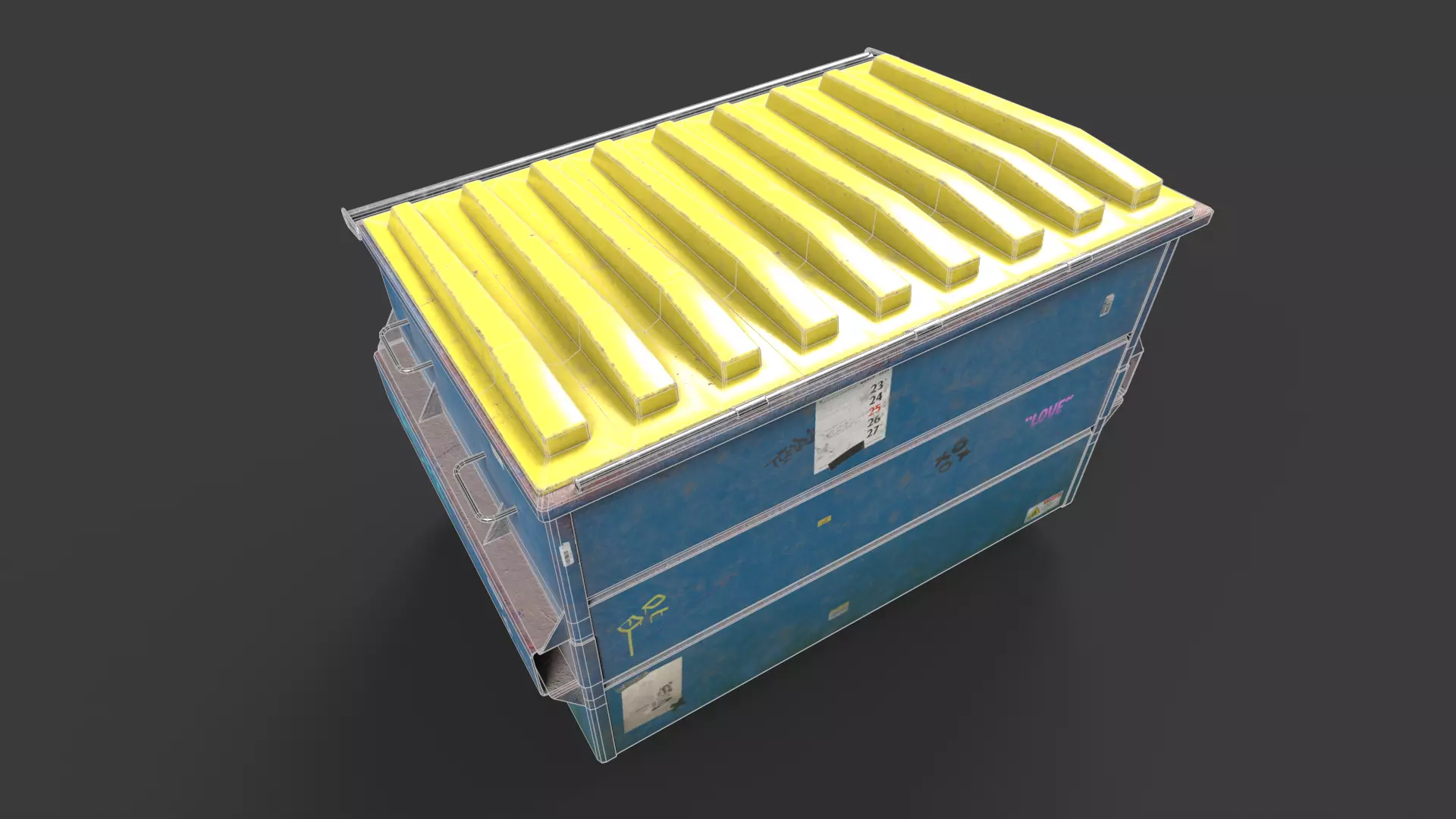 Garbage Bins Low-poly 3D model_9
