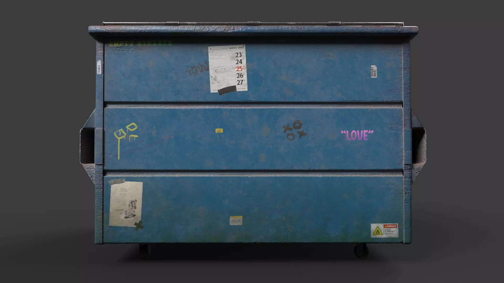 Garbage Bins Low-poly 3D model_7