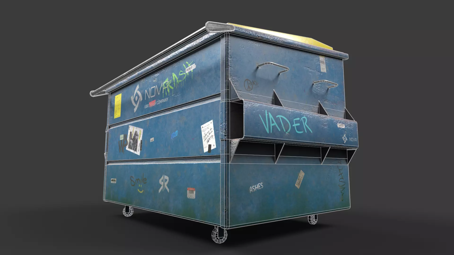 Garbage Bins Low-poly 3D model_8