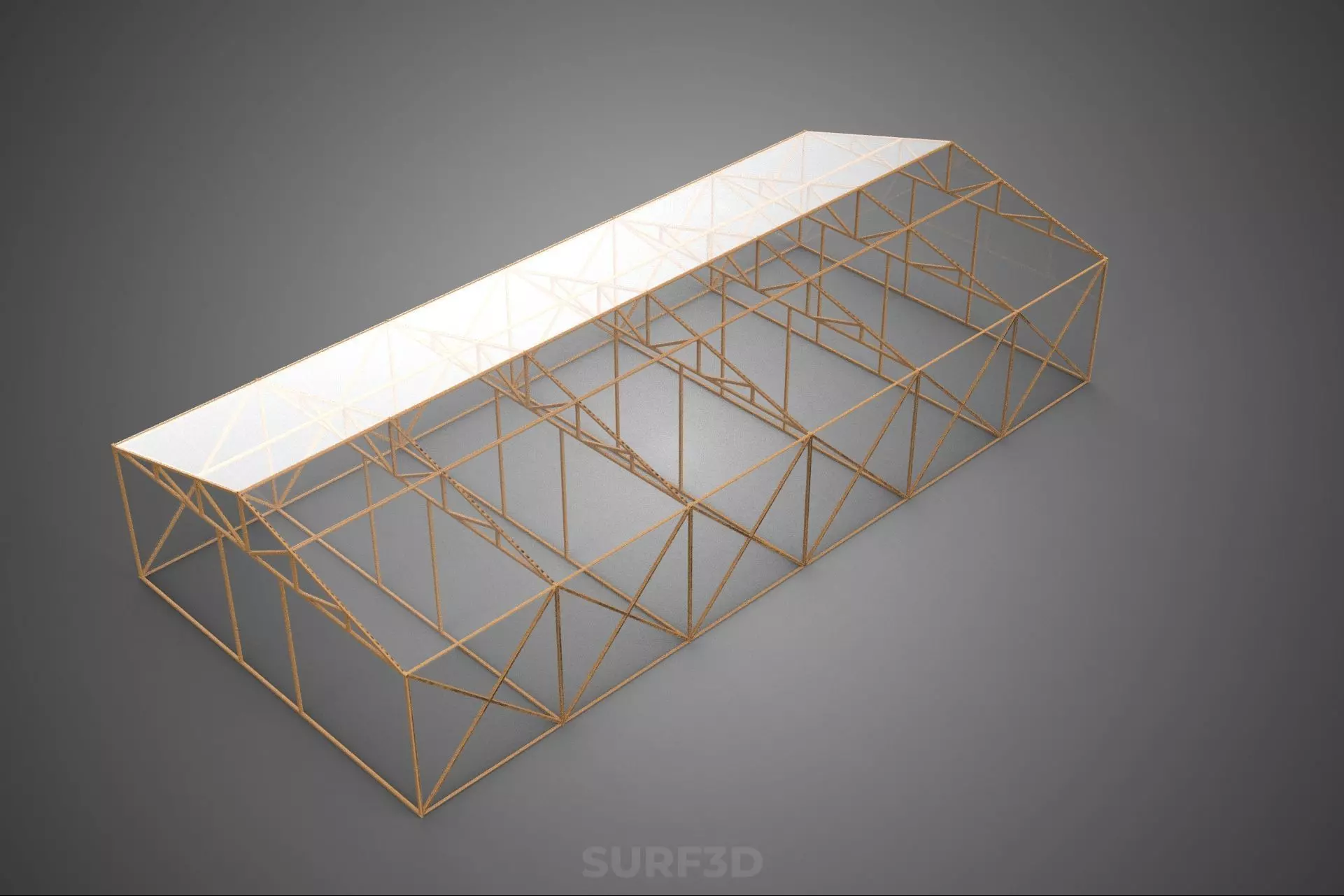 EMPTY ARCHITECTURAL GREENHOUSE HOTHOUSE GLASSHOUSE FARMS GARDEN 3D model_3