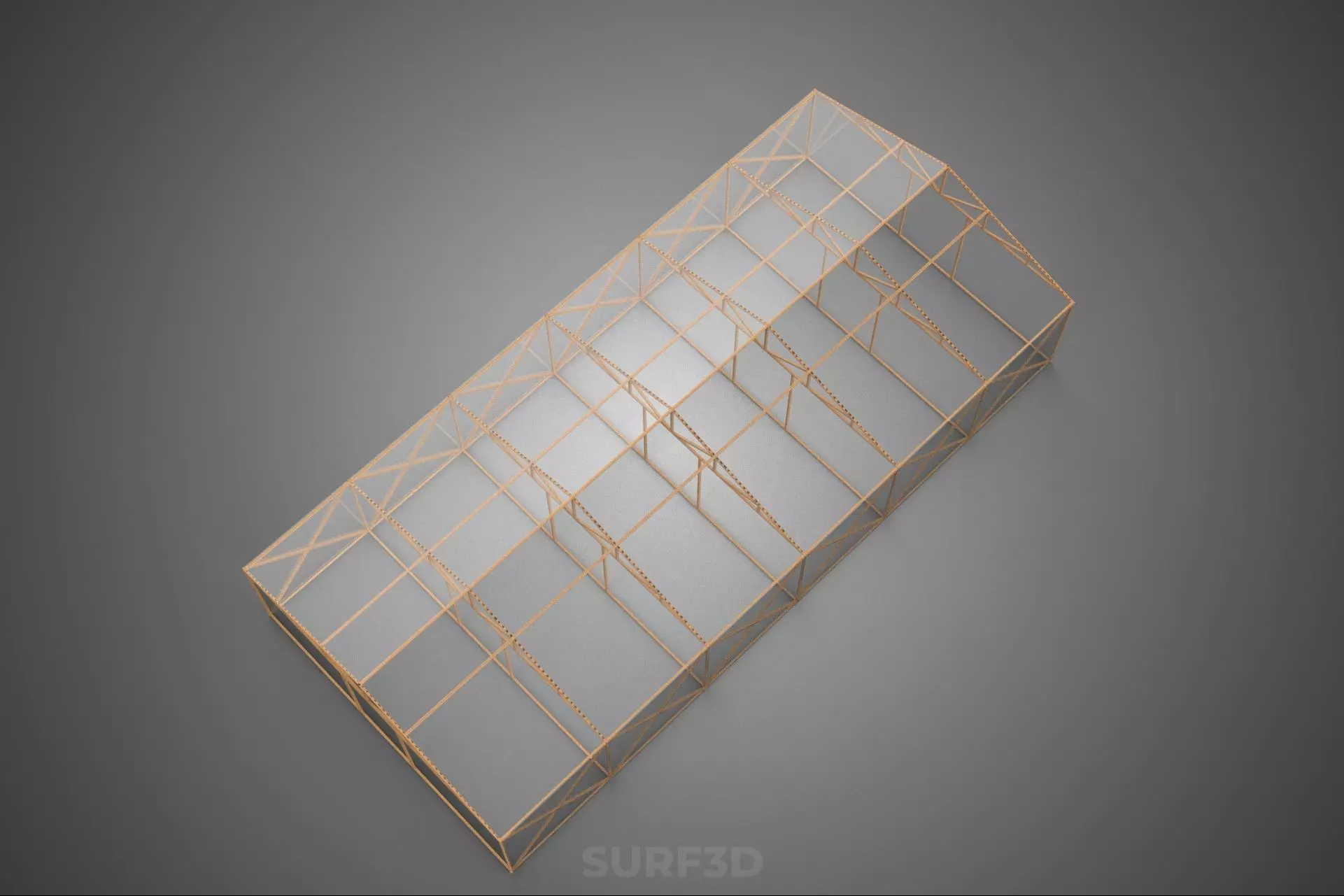 EMPTY ARCHITECTURAL GREENHOUSE HOTHOUSE GLASSHOUSE FARMS GARDEN 3D model_16