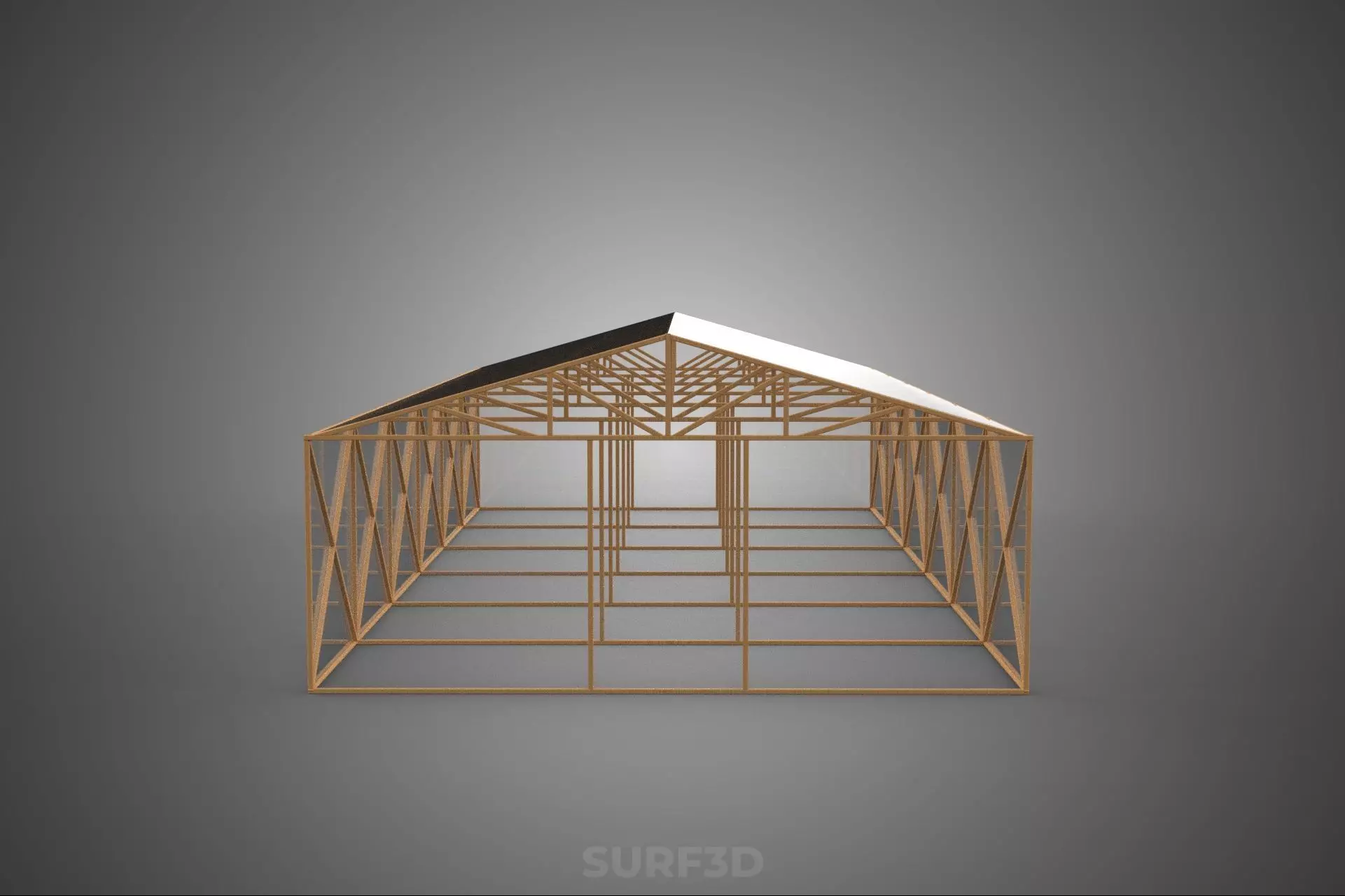 EMPTY ARCHITECTURAL GREENHOUSE HOTHOUSE GLASSHOUSE FARMS GARDEN 3D model_6