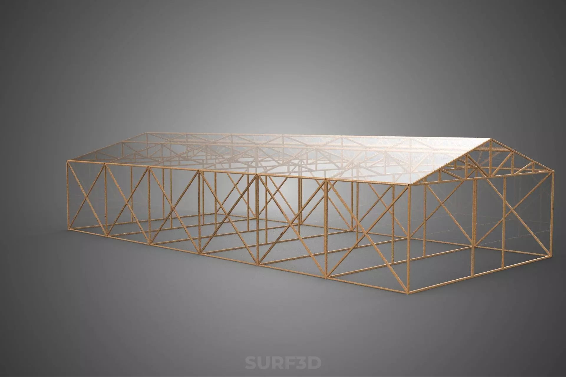 EMPTY ARCHITECTURAL GREENHOUSE HOTHOUSE GLASSHOUSE FARMS GARDEN 3D model_5