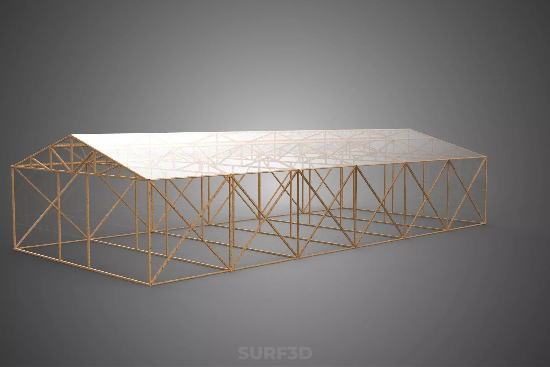 EMPTY ARCHITECTURAL GREENHOUSE HOTHOUSE GLASSHOUSE FARMS GARDEN 3D model_7