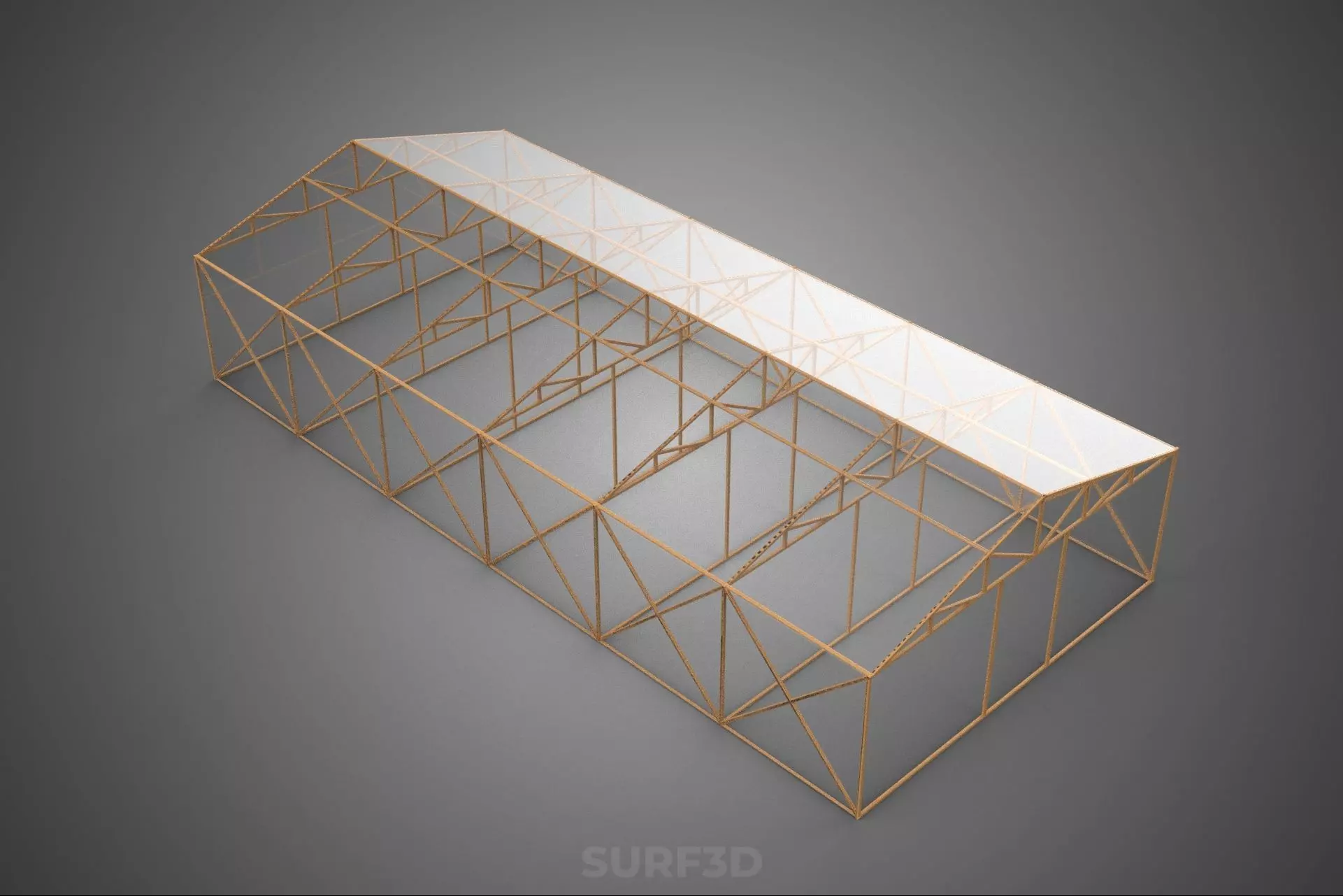 EMPTY ARCHITECTURAL GREENHOUSE HOTHOUSE GLASSHOUSE FARMS GARDEN 3D model_1