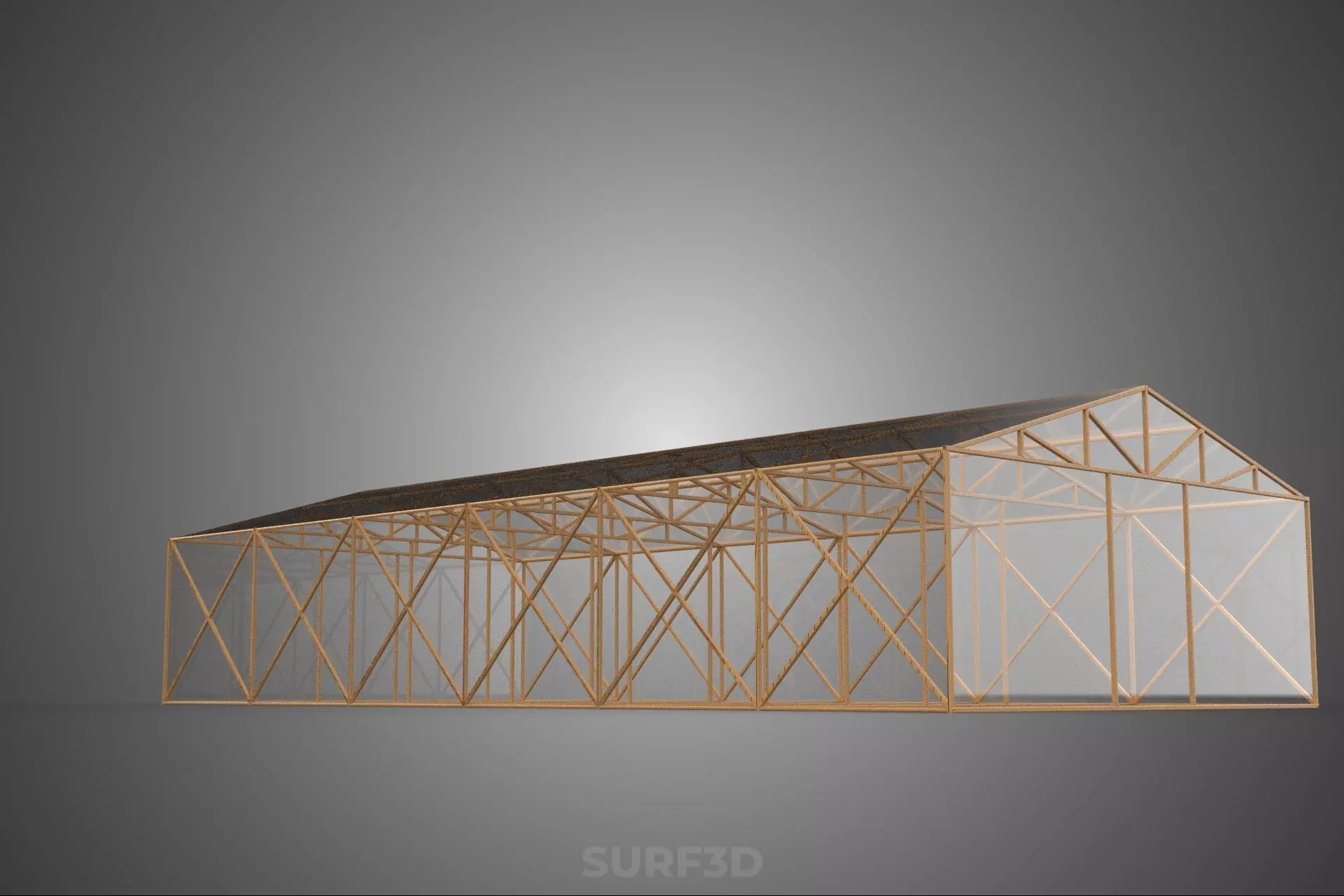 EMPTY ARCHITECTURAL GREENHOUSE HOTHOUSE GLASSHOUSE FARMS GARDEN 3D model_13