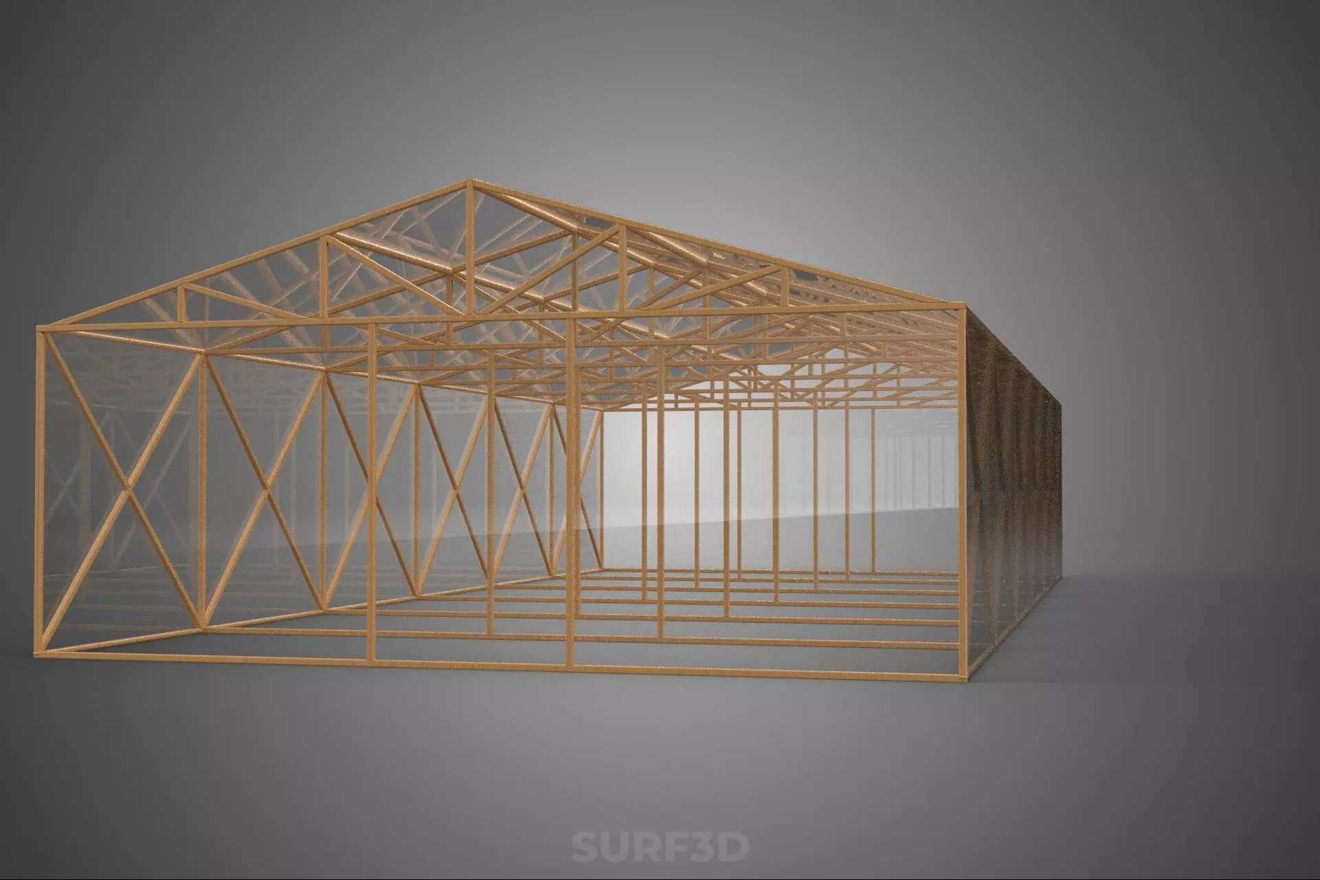 EMPTY ARCHITECTURAL GREENHOUSE HOTHOUSE GLASSHOUSE FARMS GARDEN 3D model_22