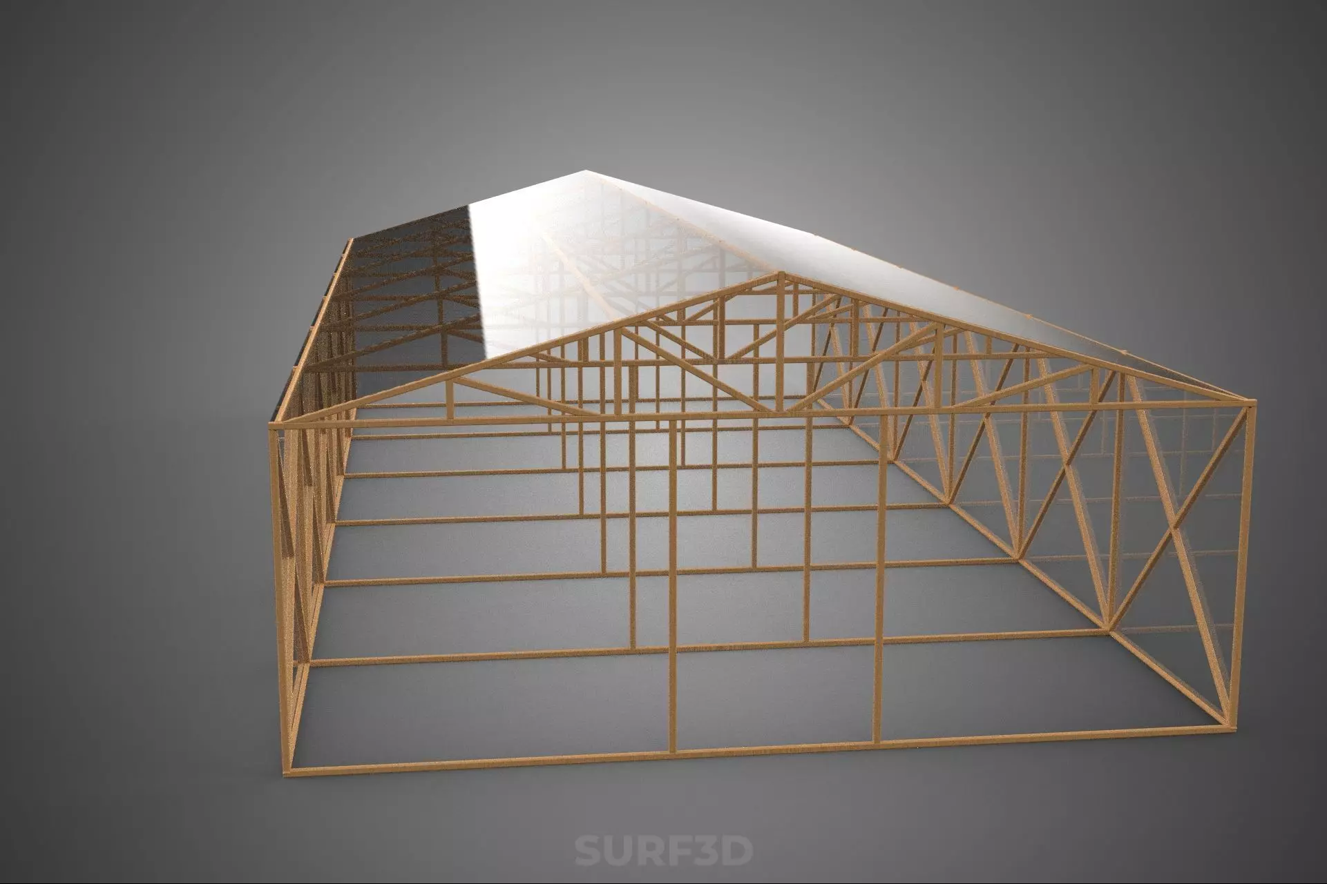 EMPTY ARCHITECTURAL GREENHOUSE HOTHOUSE GLASSHOUSE FARMS GARDEN 3D model_23