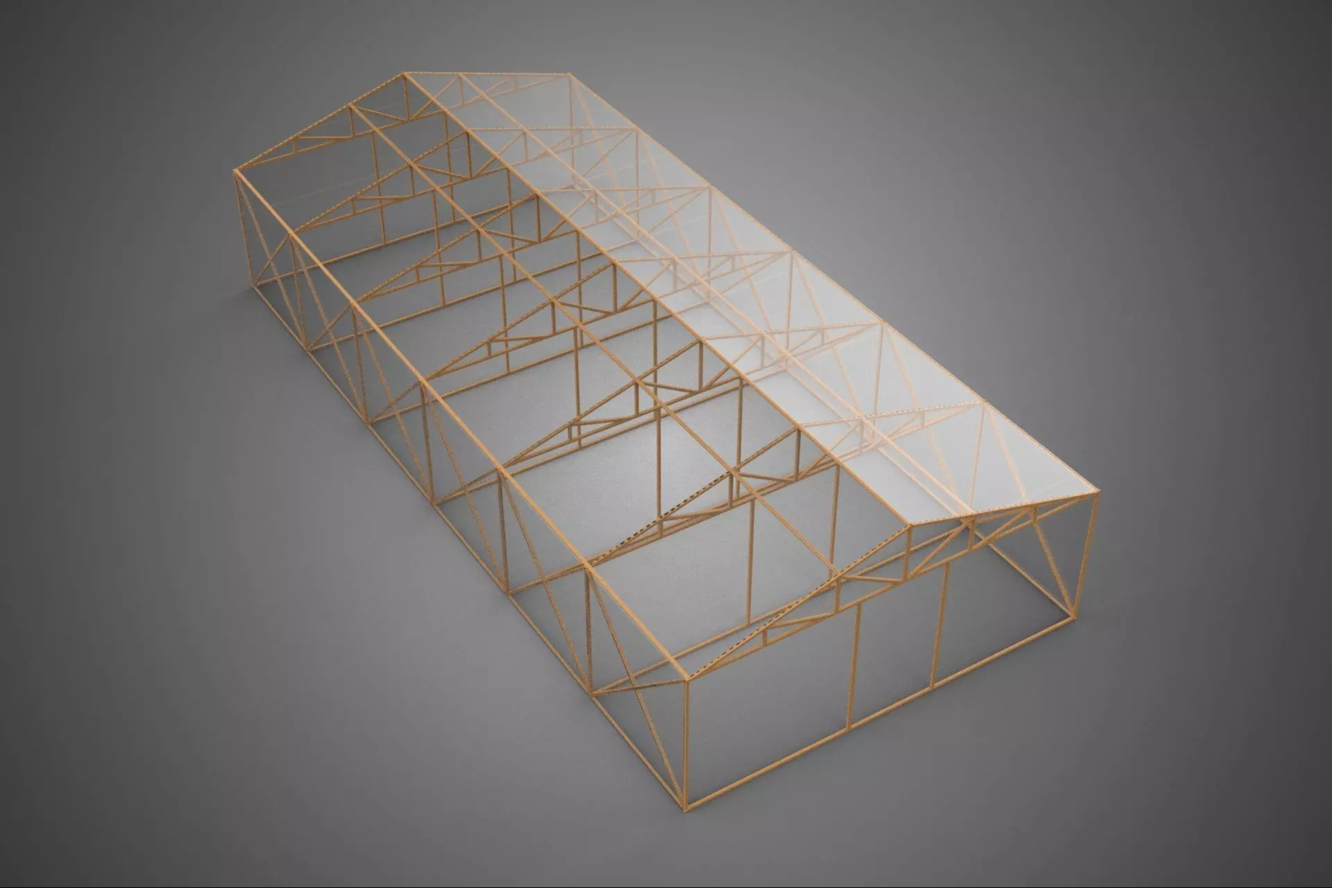 EMPTY ARCHITECTURAL GREENHOUSE HOTHOUSE GLASSHOUSE FARMS GARDEN 3D model_0