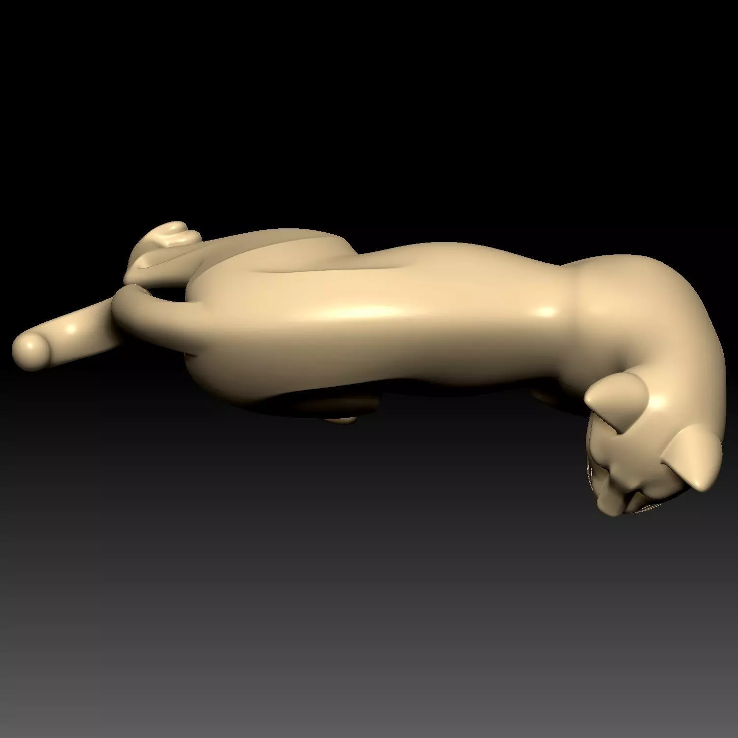 Cat Sculpture 3D model_6