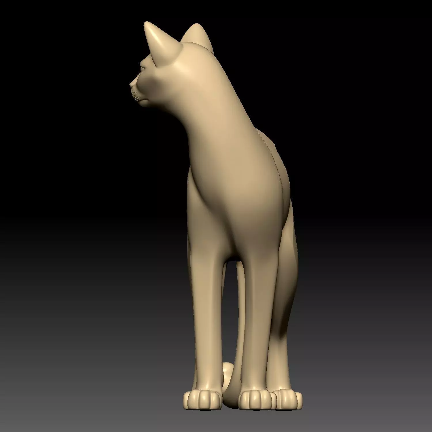 Cat Sculpture 3D model_4