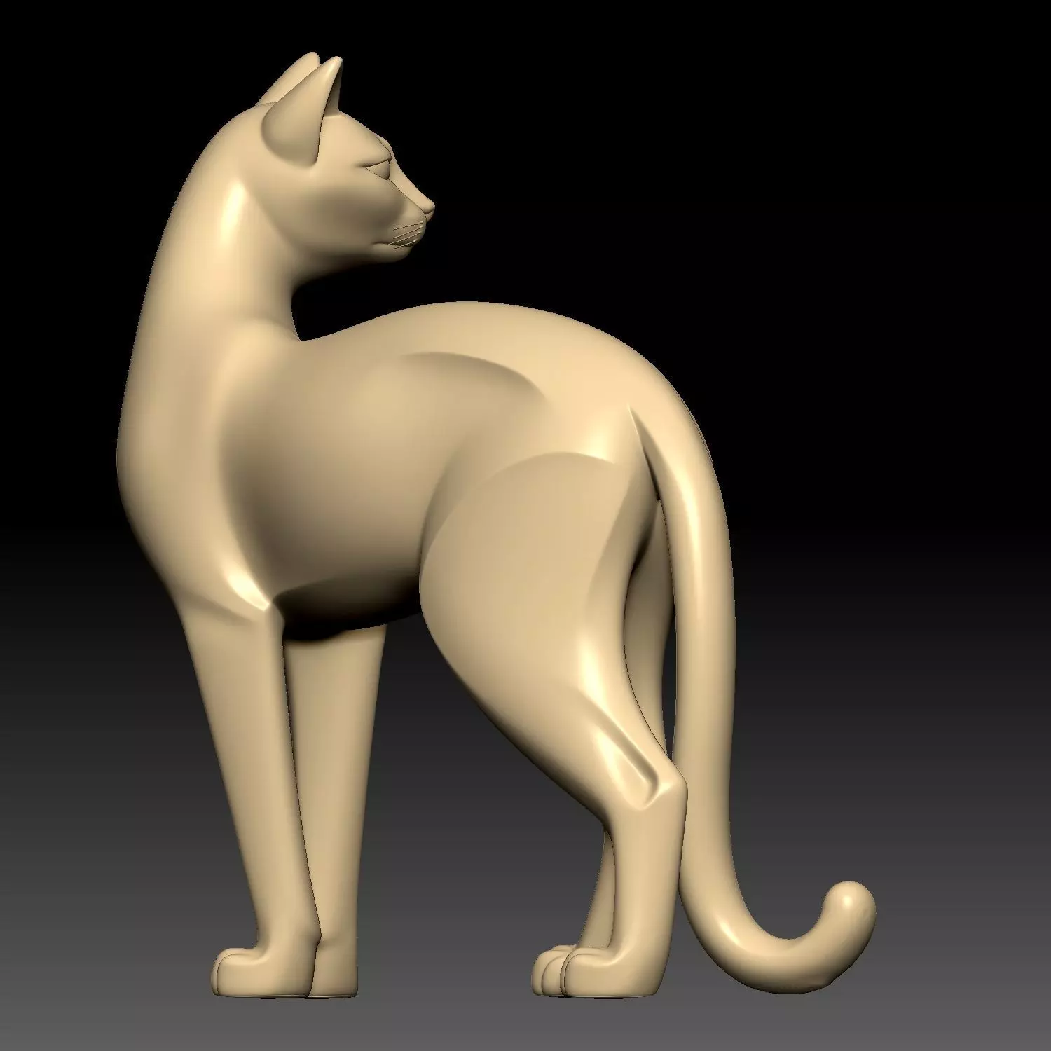 Cat Sculpture 3D model_8