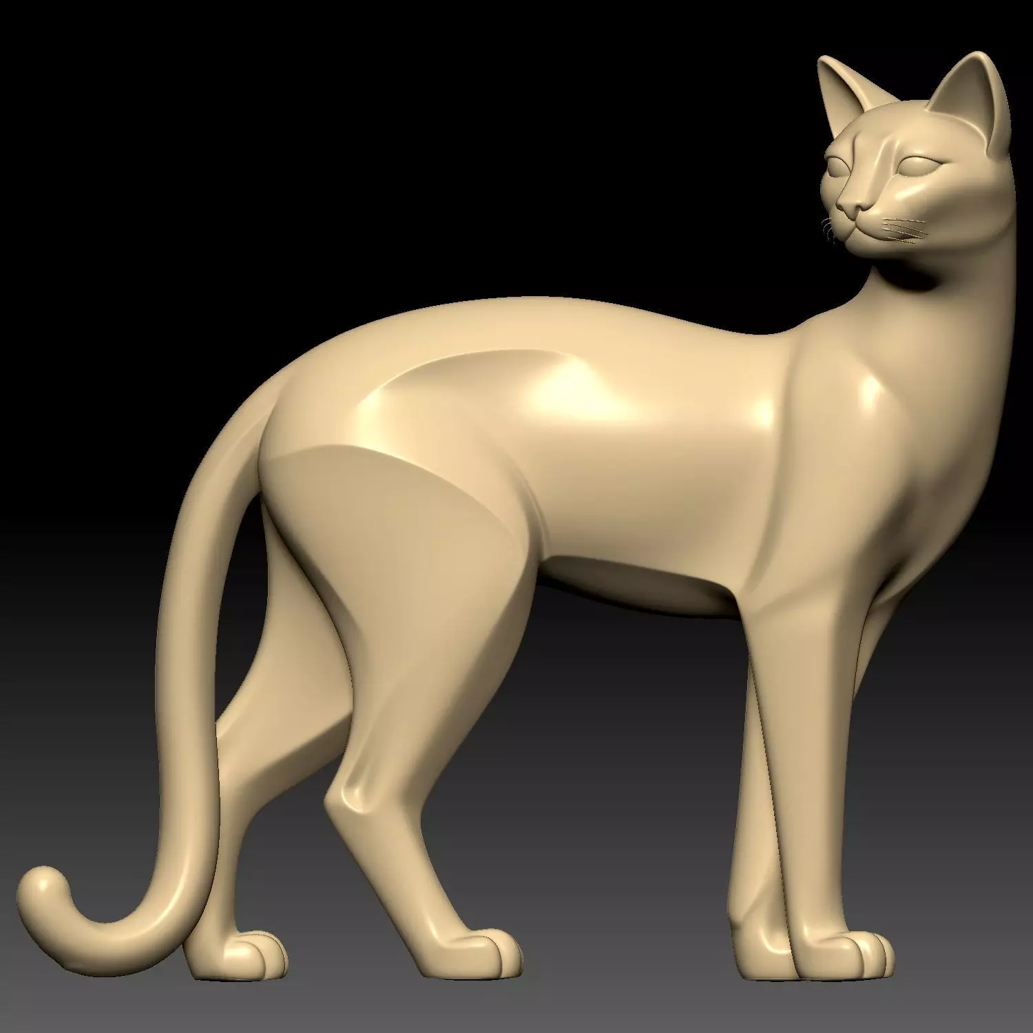 Cat Sculpture 3D model_0