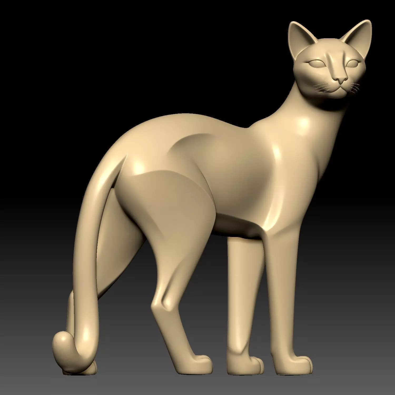Cat Sculpture 3D model_3
