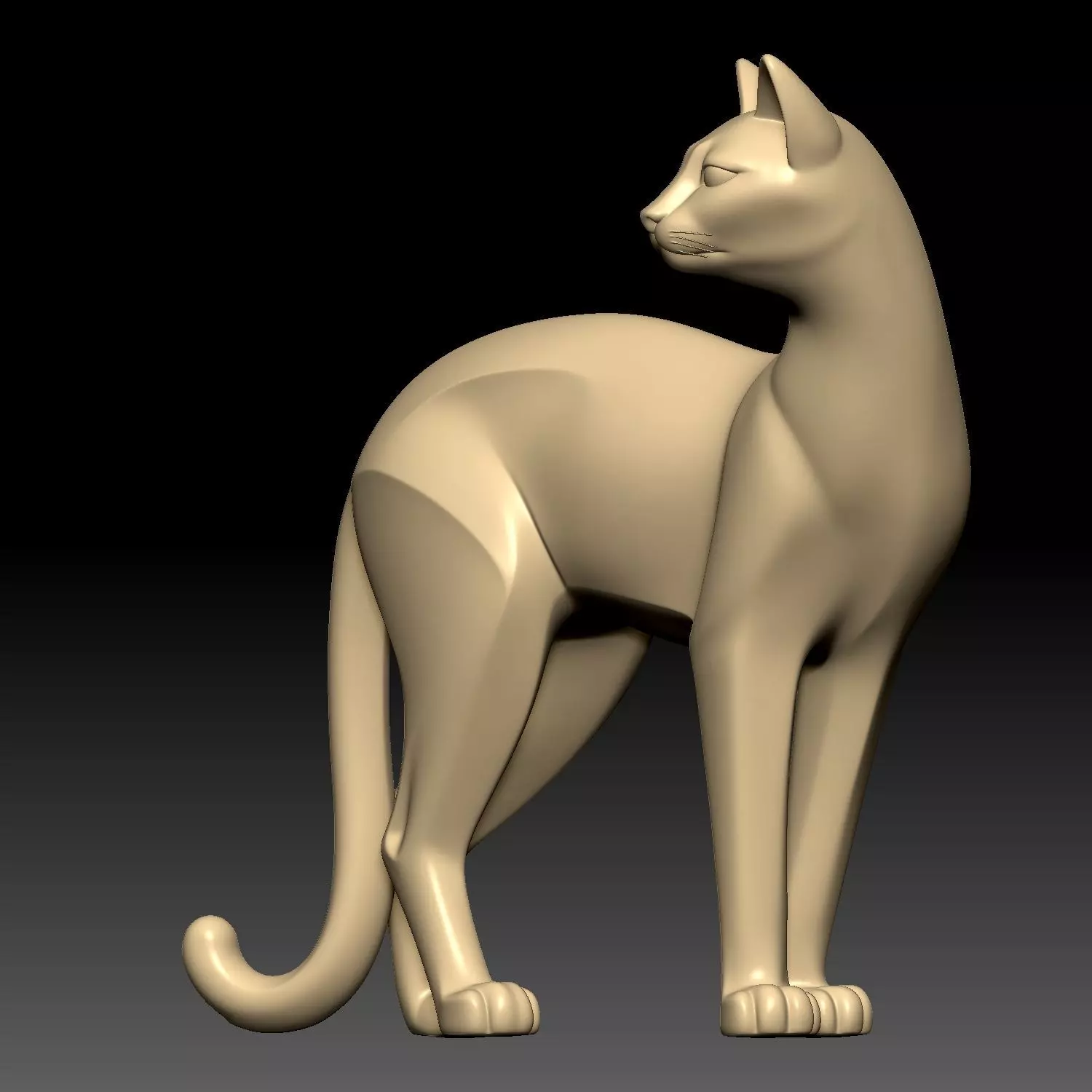 Cat Sculpture 3D model_5