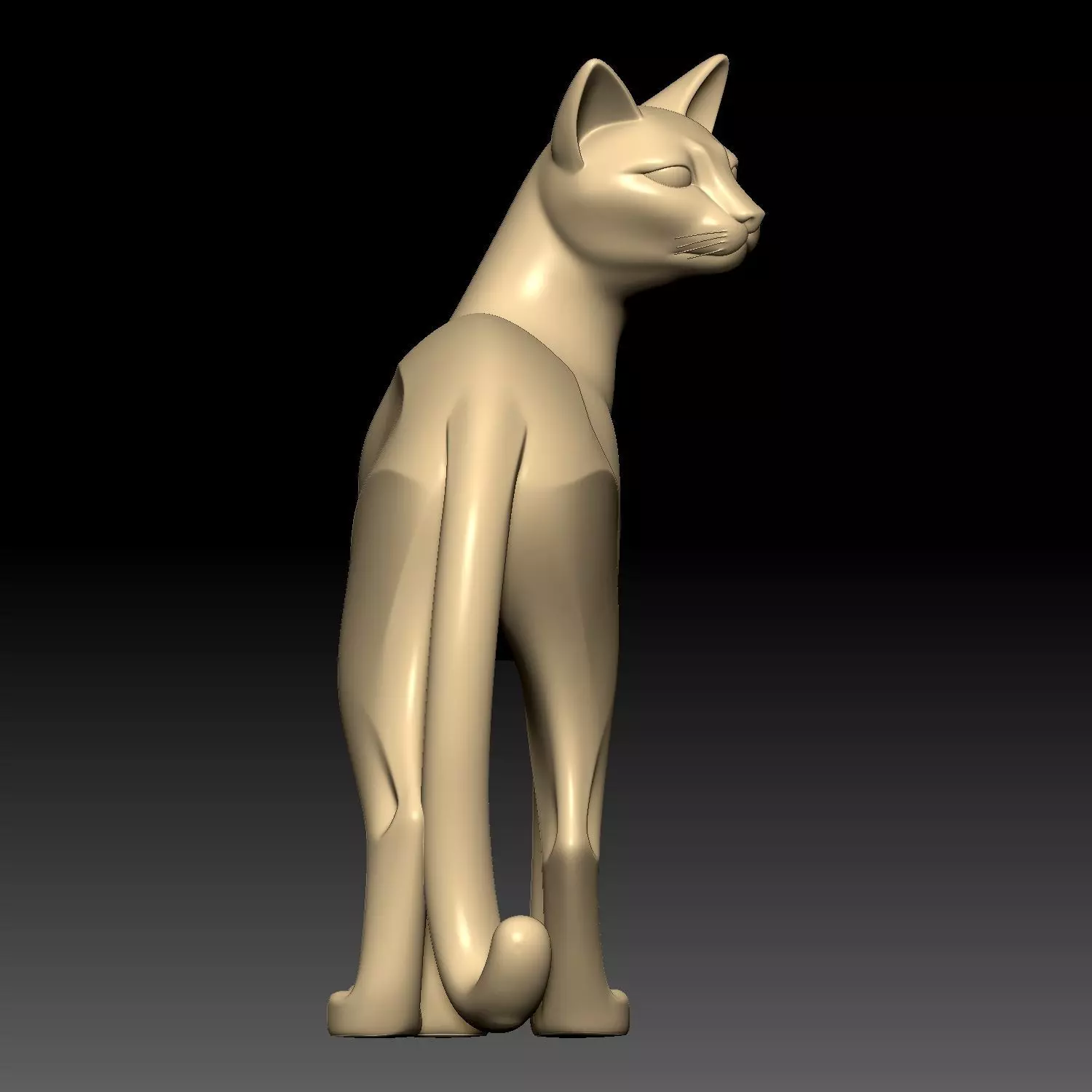Cat Sculpture 3D model_2