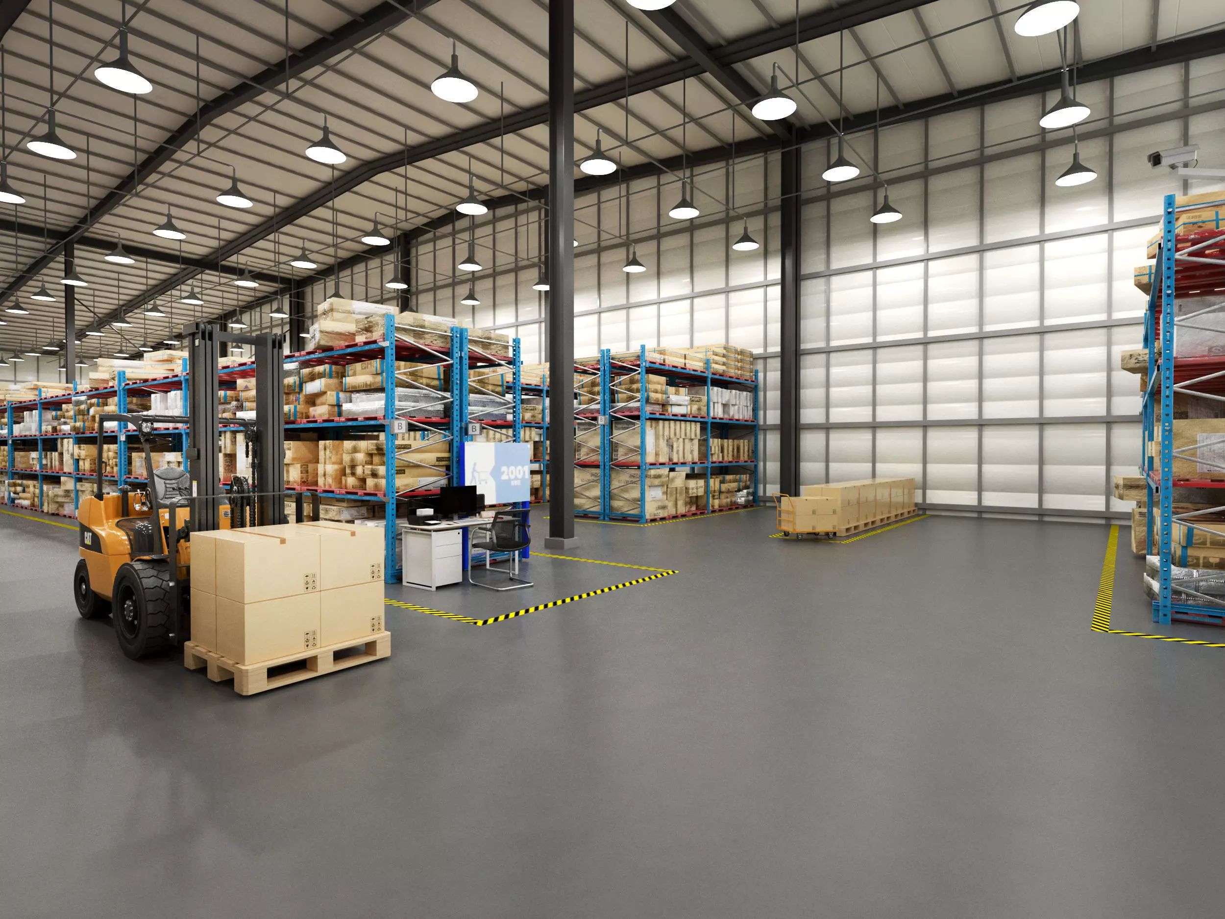 factory and warehouse equipment Low-poly 3D model_1