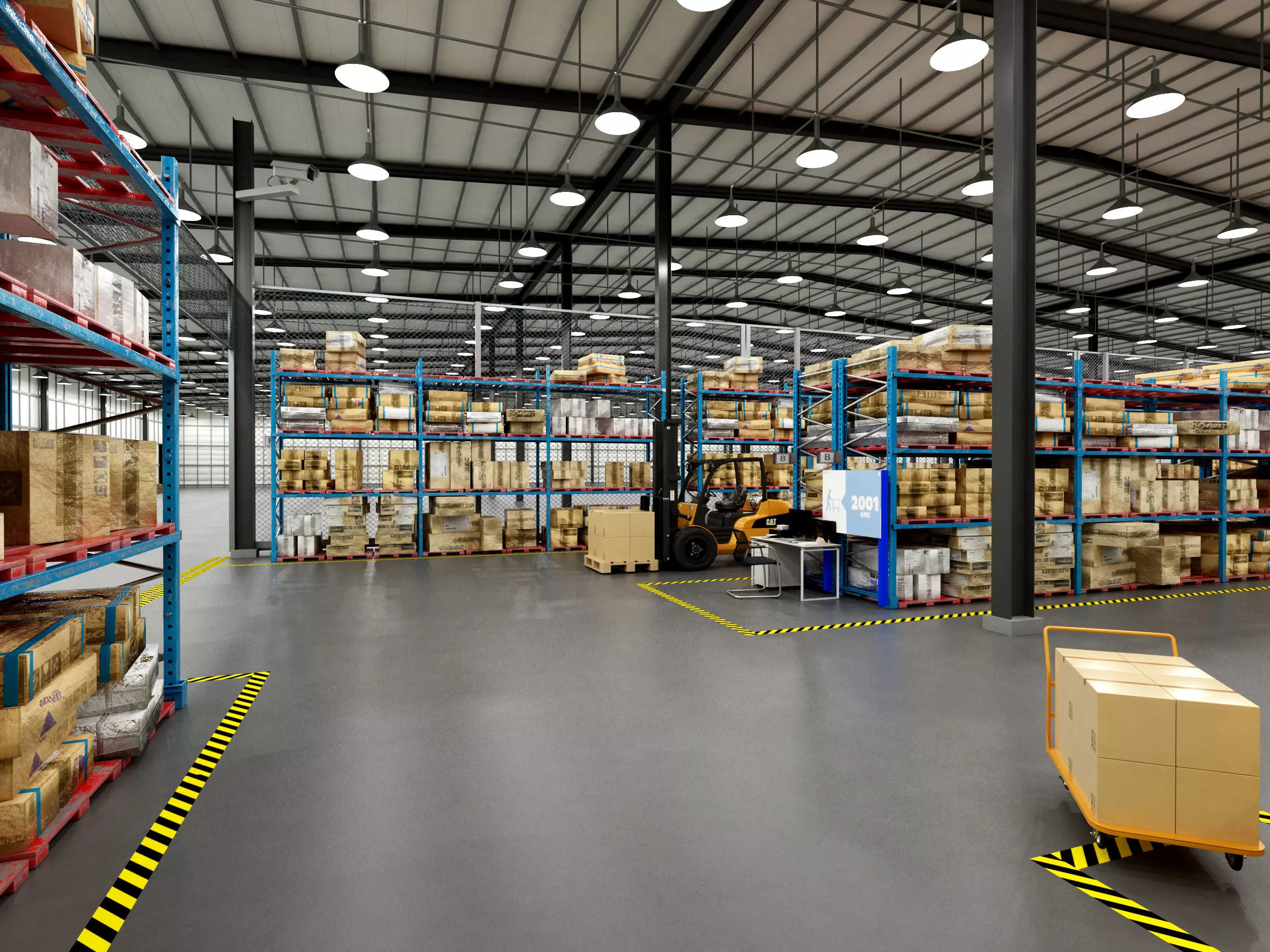 factory and warehouse equipment Low-poly 3D model_0