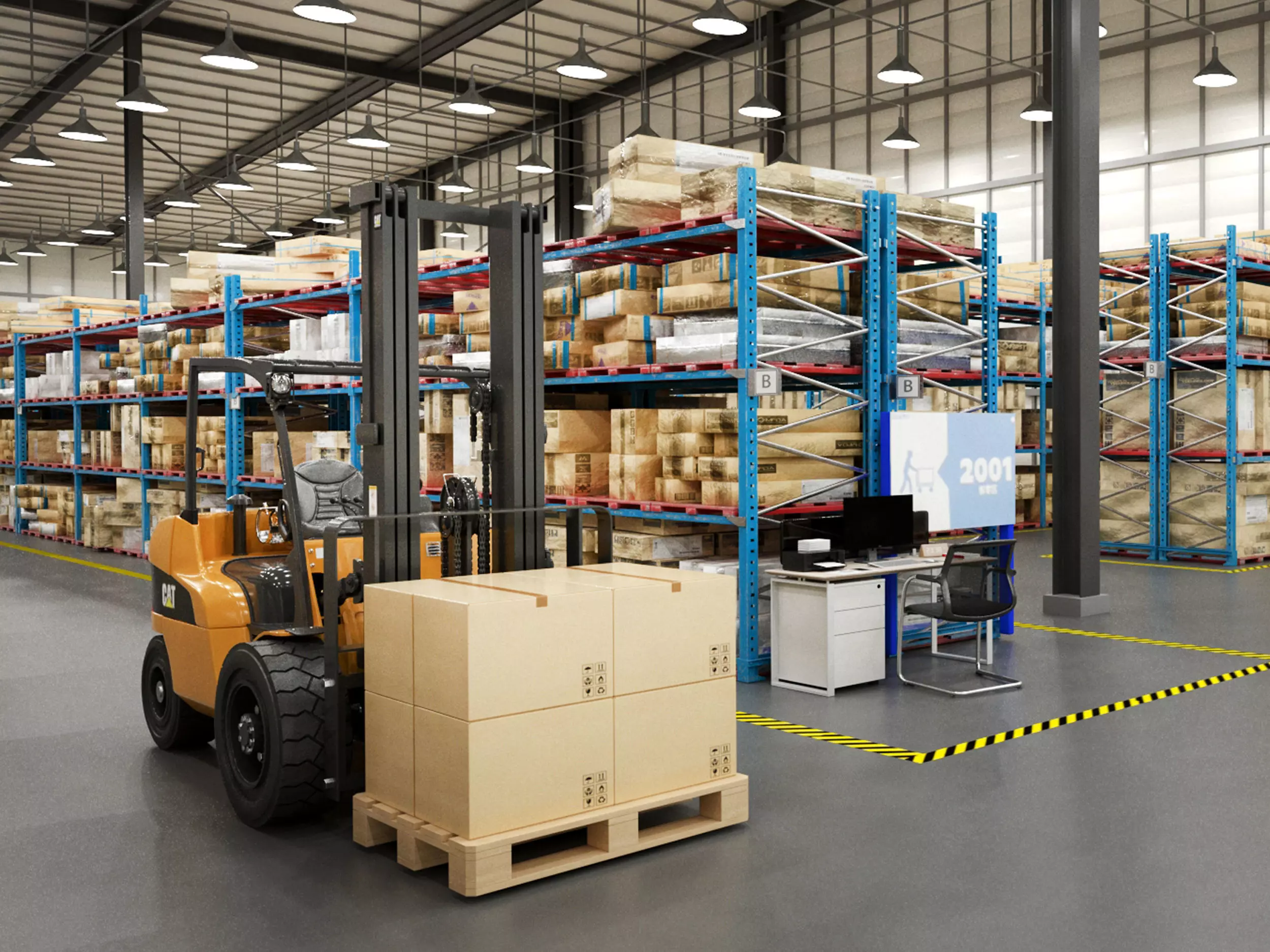 factory and warehouse equipment Low-poly 3D model_5