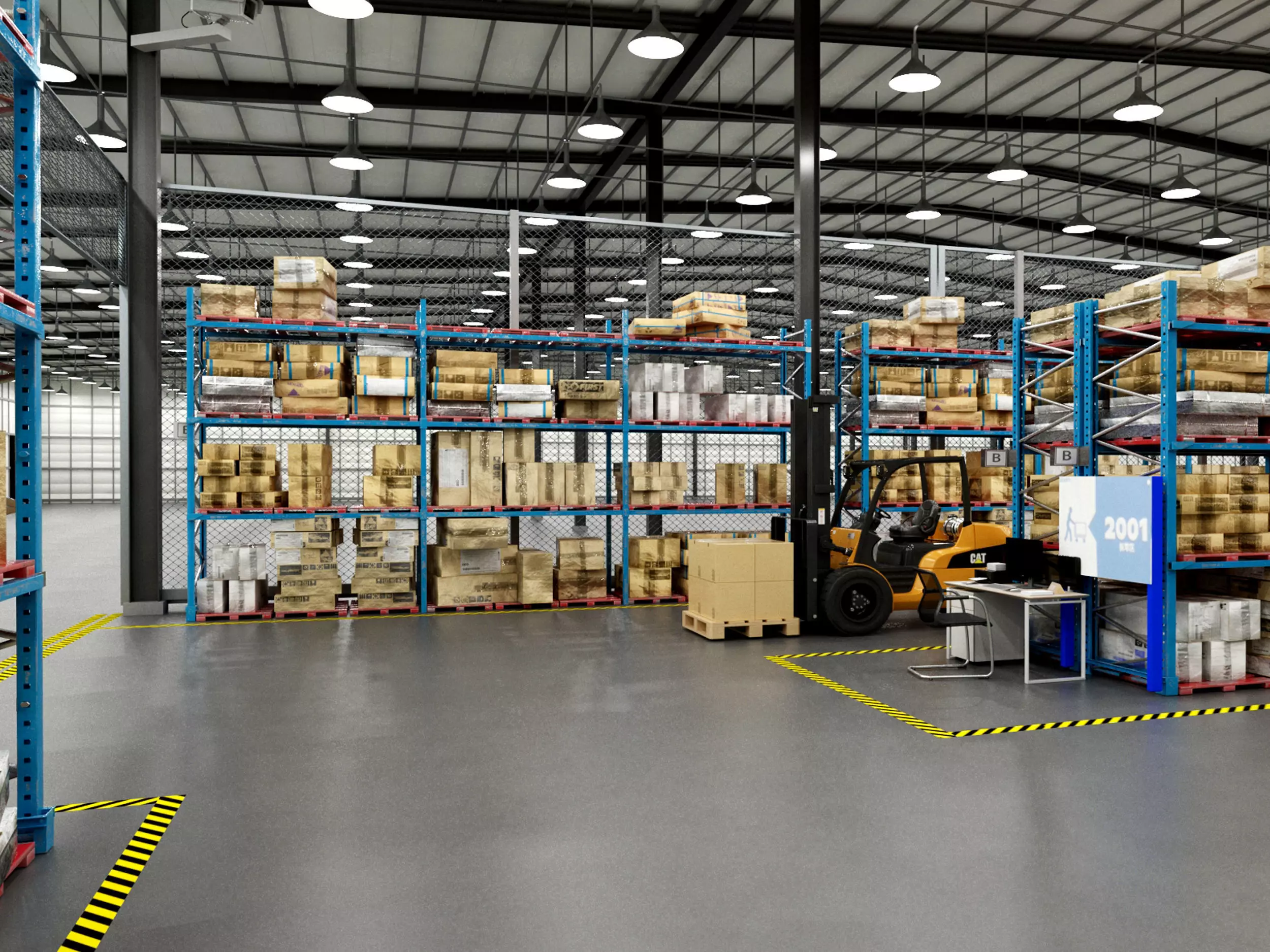 factory and warehouse equipment Low-poly 3D model_4