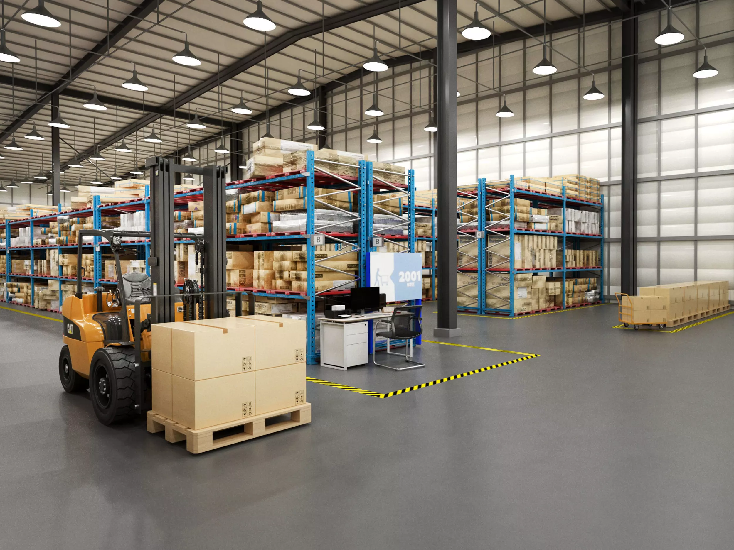 factory and warehouse equipment Low-poly 3D model_3