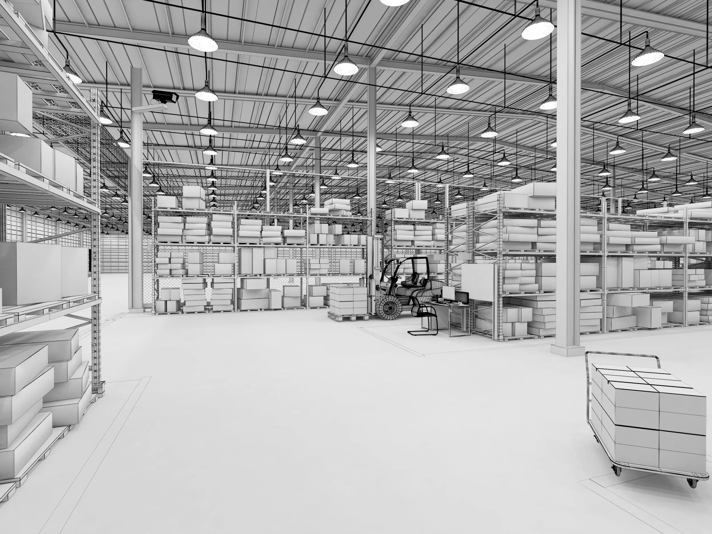 factory and warehouse equipment Low-poly 3D model_8