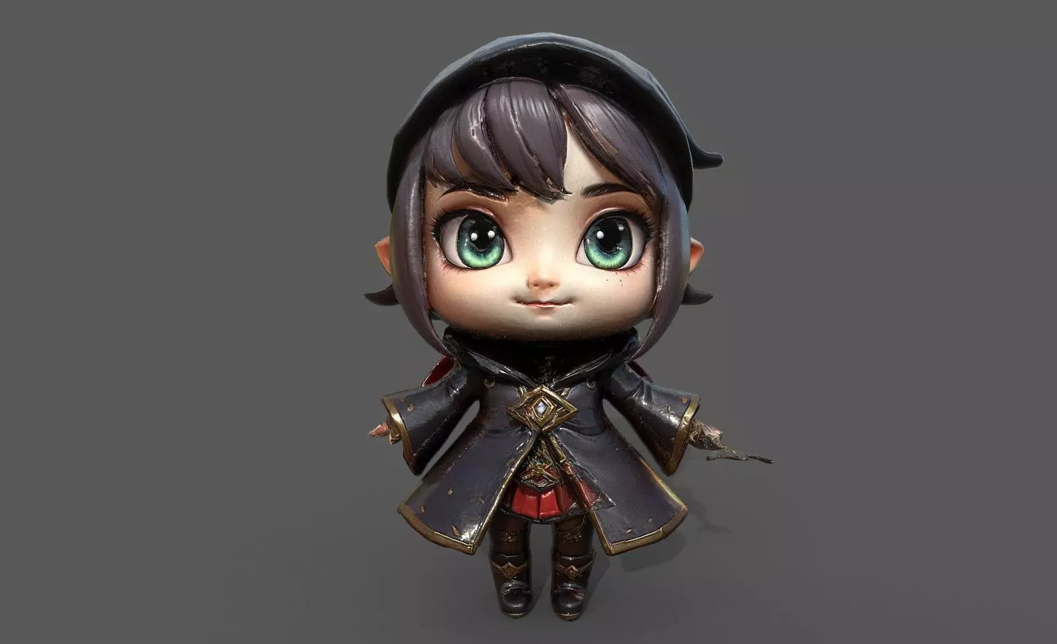 Chibi Adventure Heroes Pack 6 Low-poly 3D model_4