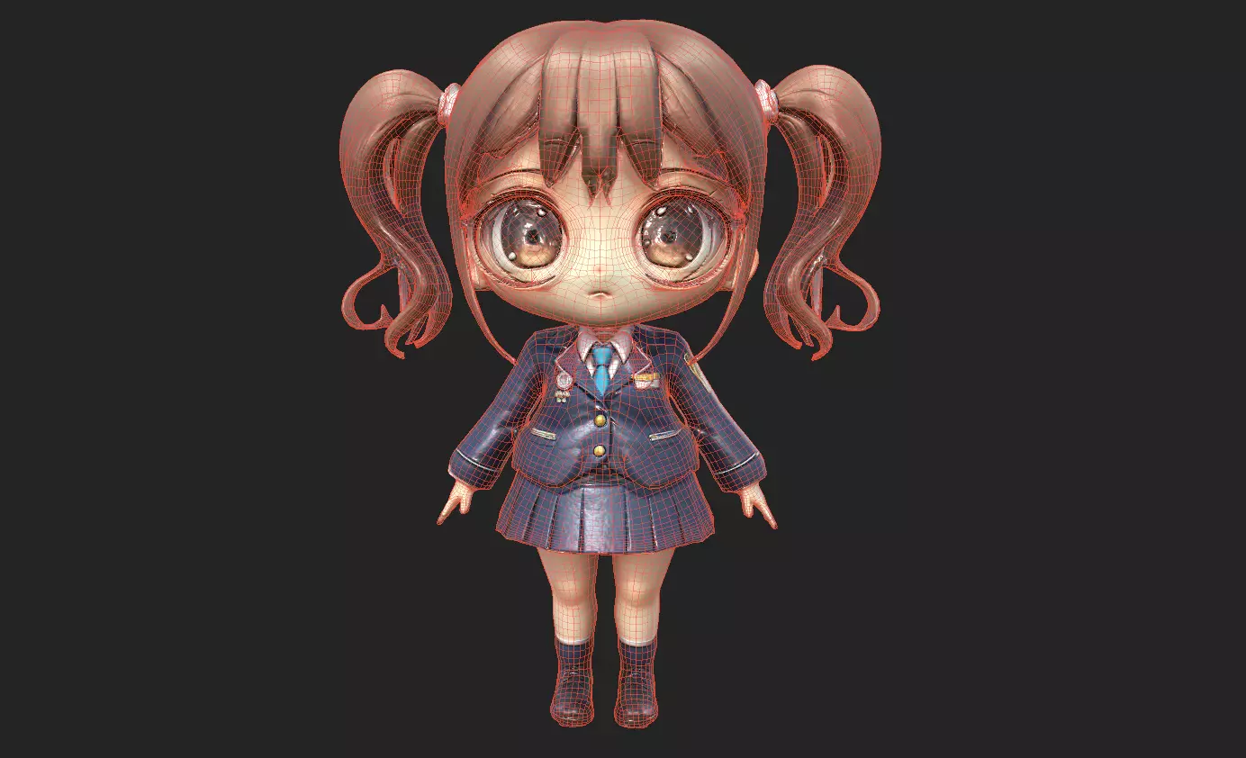 Chibi Adventure Heroes Pack 6 Low-poly 3D model_85