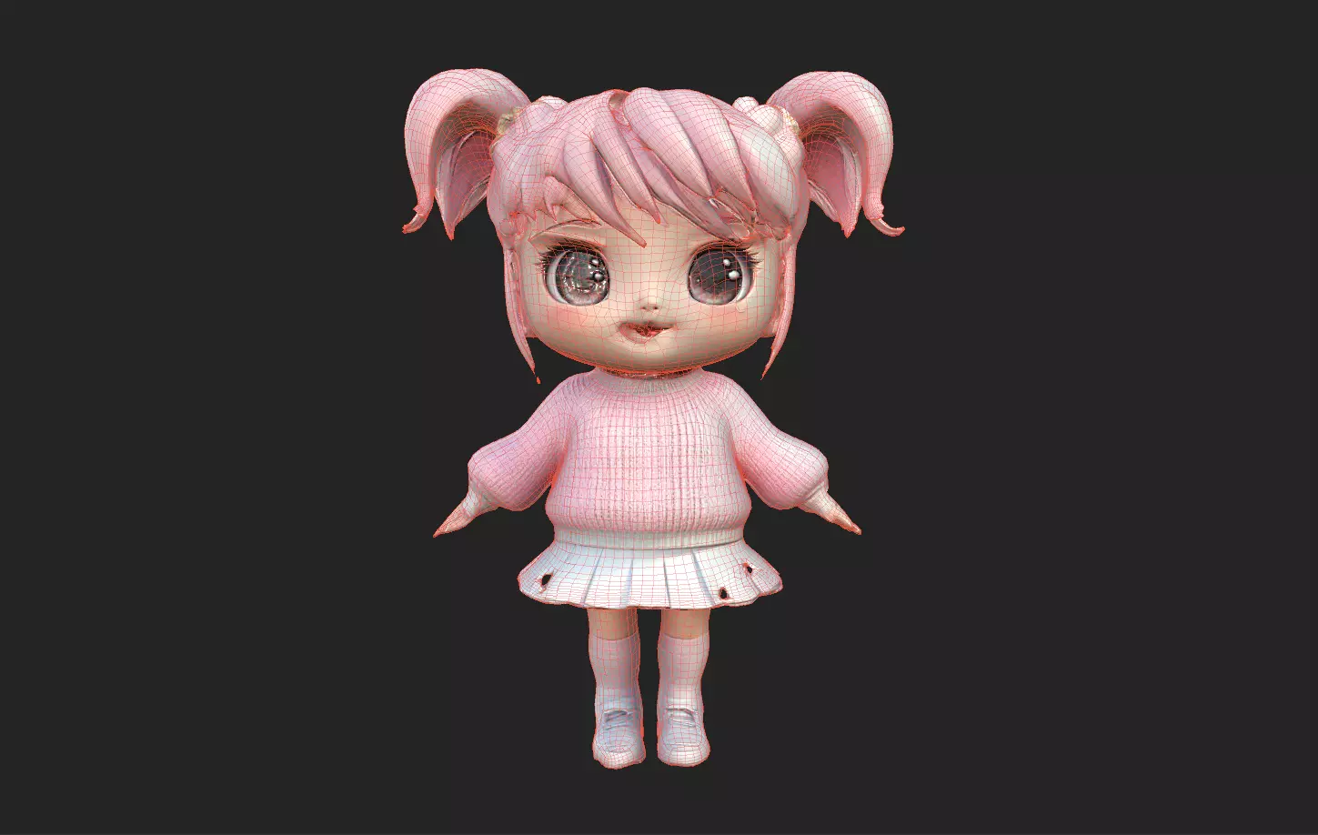 Chibi Adventure Heroes Pack 6 Low-poly 3D model_86