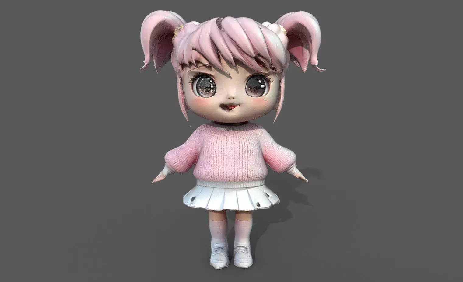 Chibi Adventure Heroes Pack 6 Low-poly 3D model_15