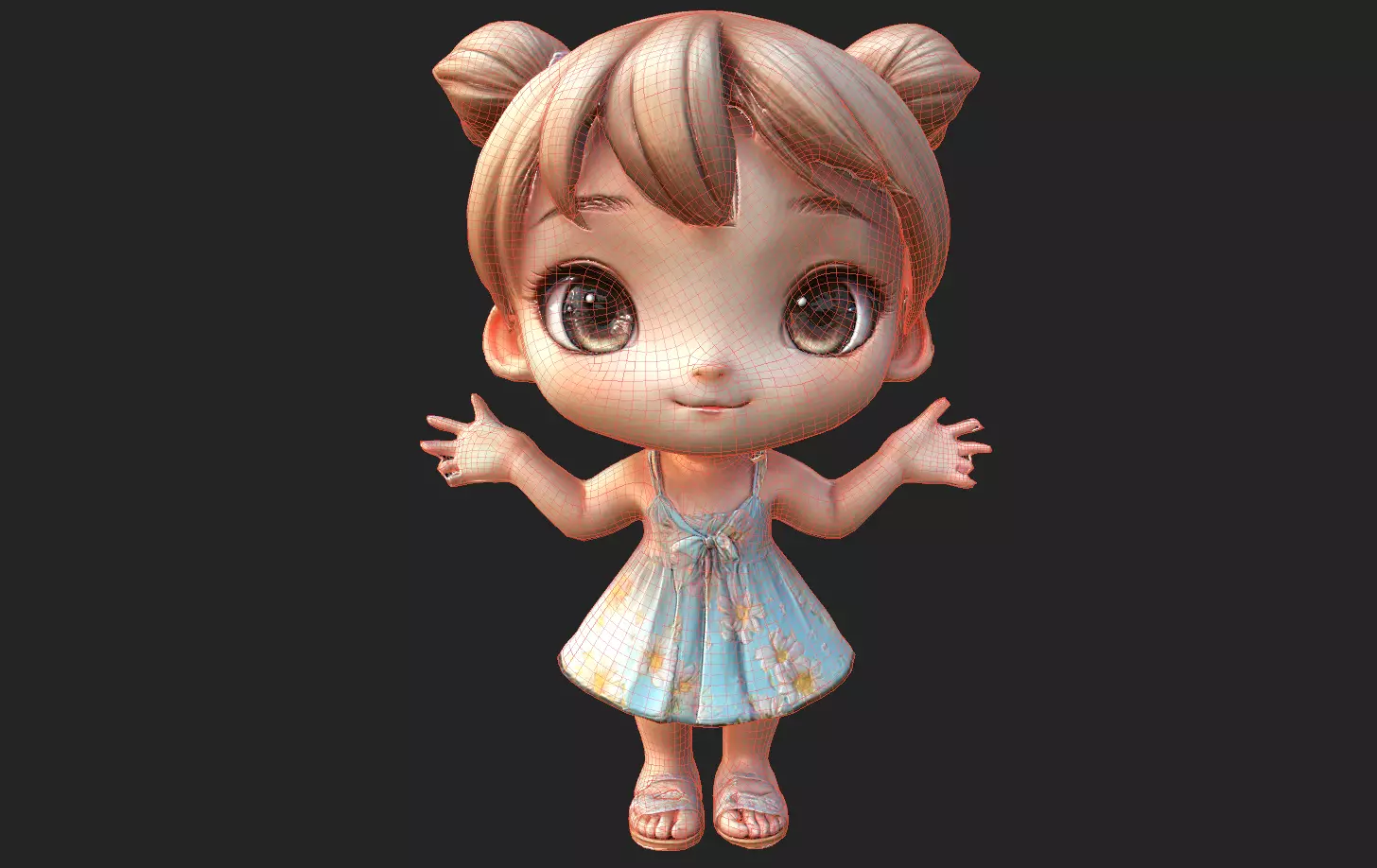 Chibi Adventure Heroes Pack 6 Low-poly 3D model_78