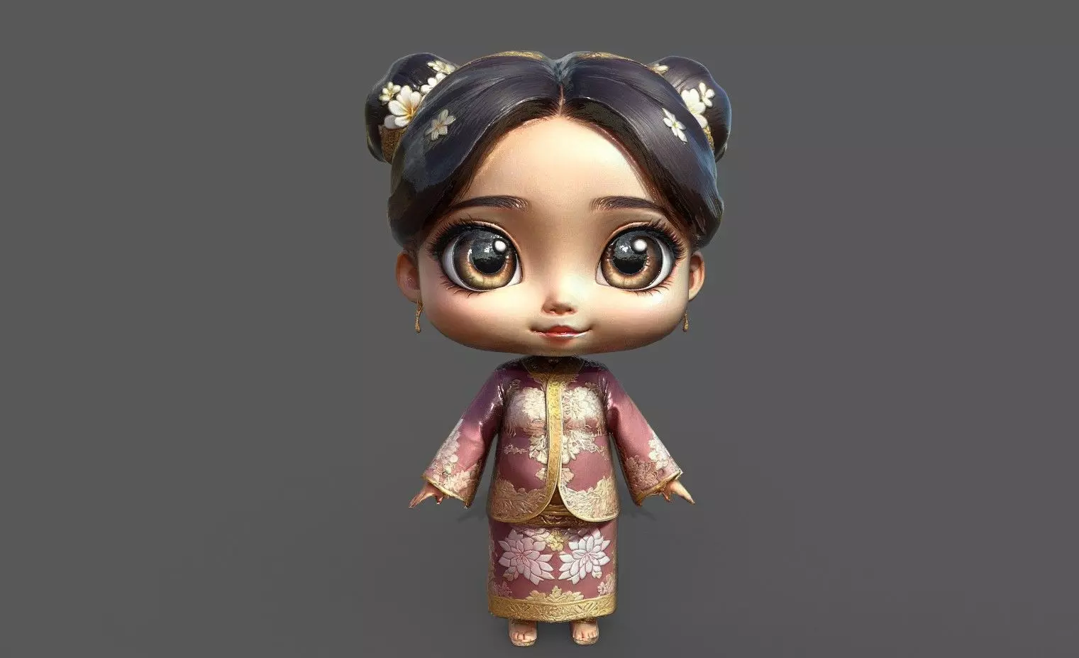 Chibi Adventure Heroes Pack 6 Low-poly 3D model_6