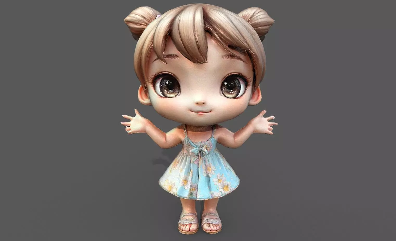 Chibi Adventure Heroes Pack 6 Low-poly 3D model_7