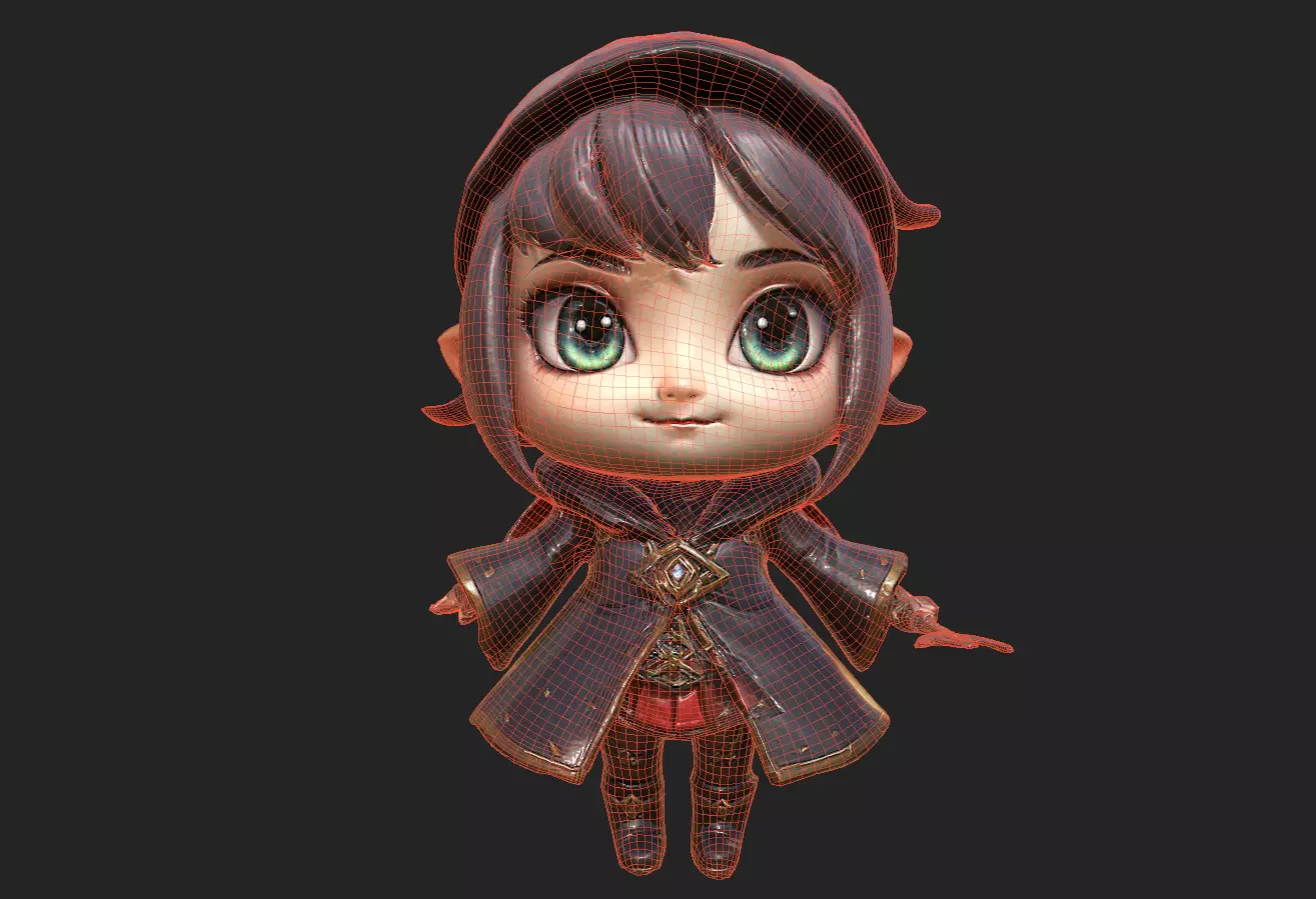Chibi Adventure Heroes Pack 6 Low-poly 3D model_75