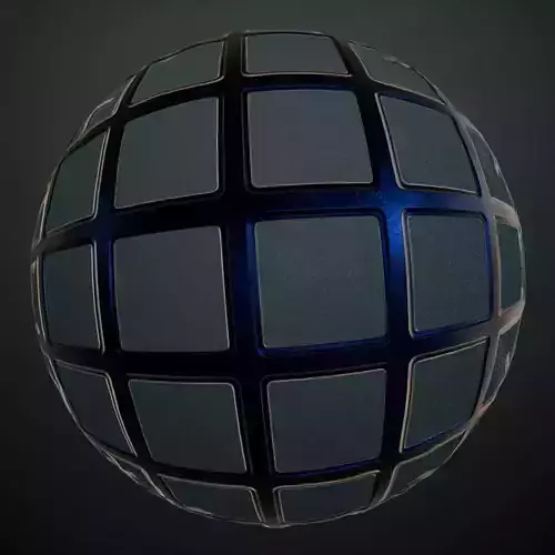 Shiny Blue Glass Metal Grill Transparent PBR