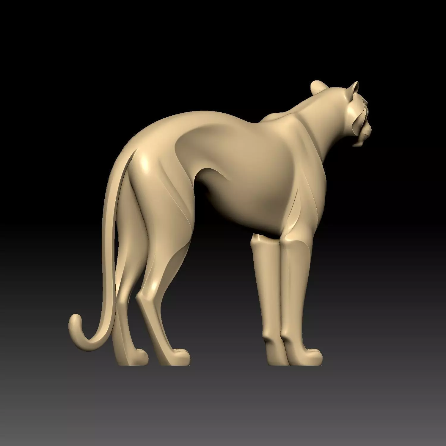 The Tiger Sculpture 3D model_7