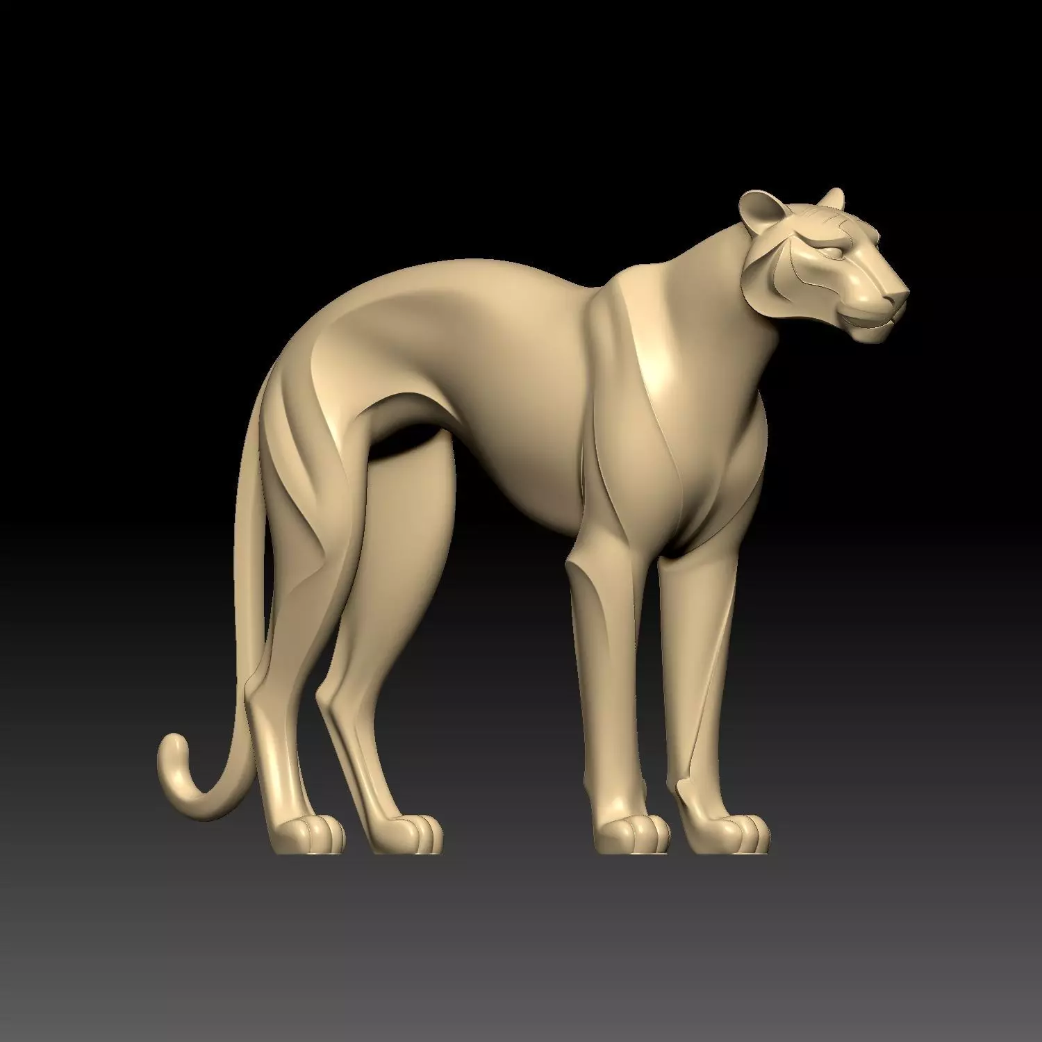 The Tiger Sculpture 3D model_8
