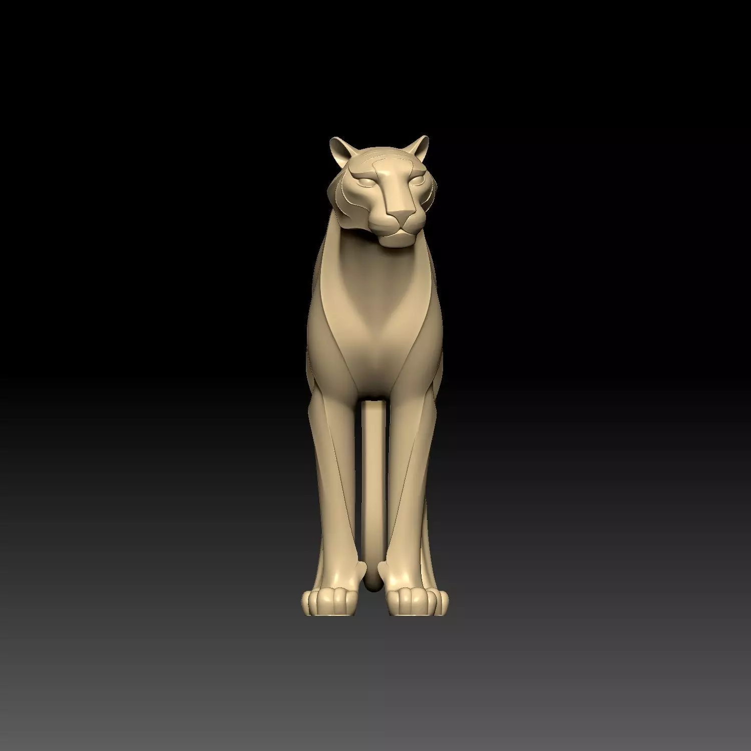 The Tiger Sculpture 3D model_2
