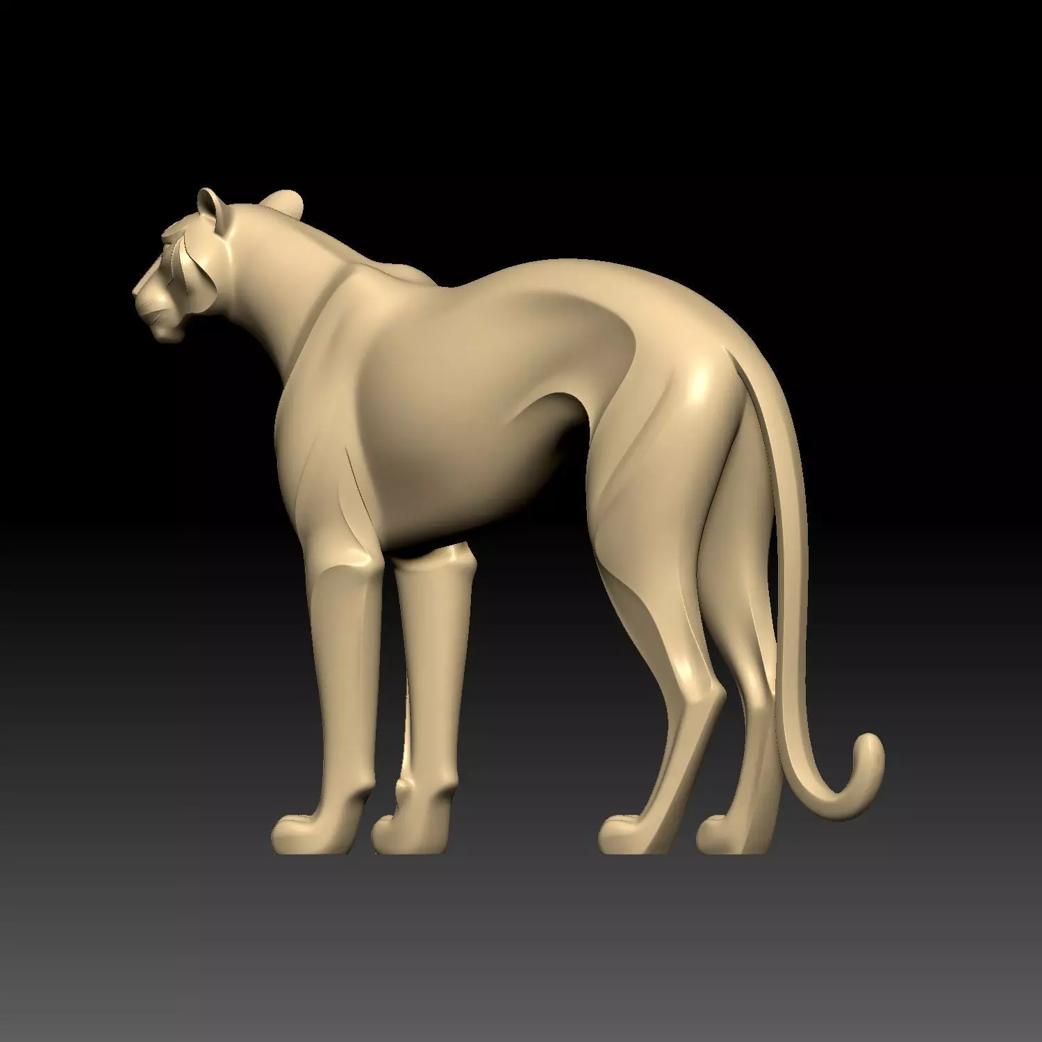 The Tiger Sculpture 3D model_5