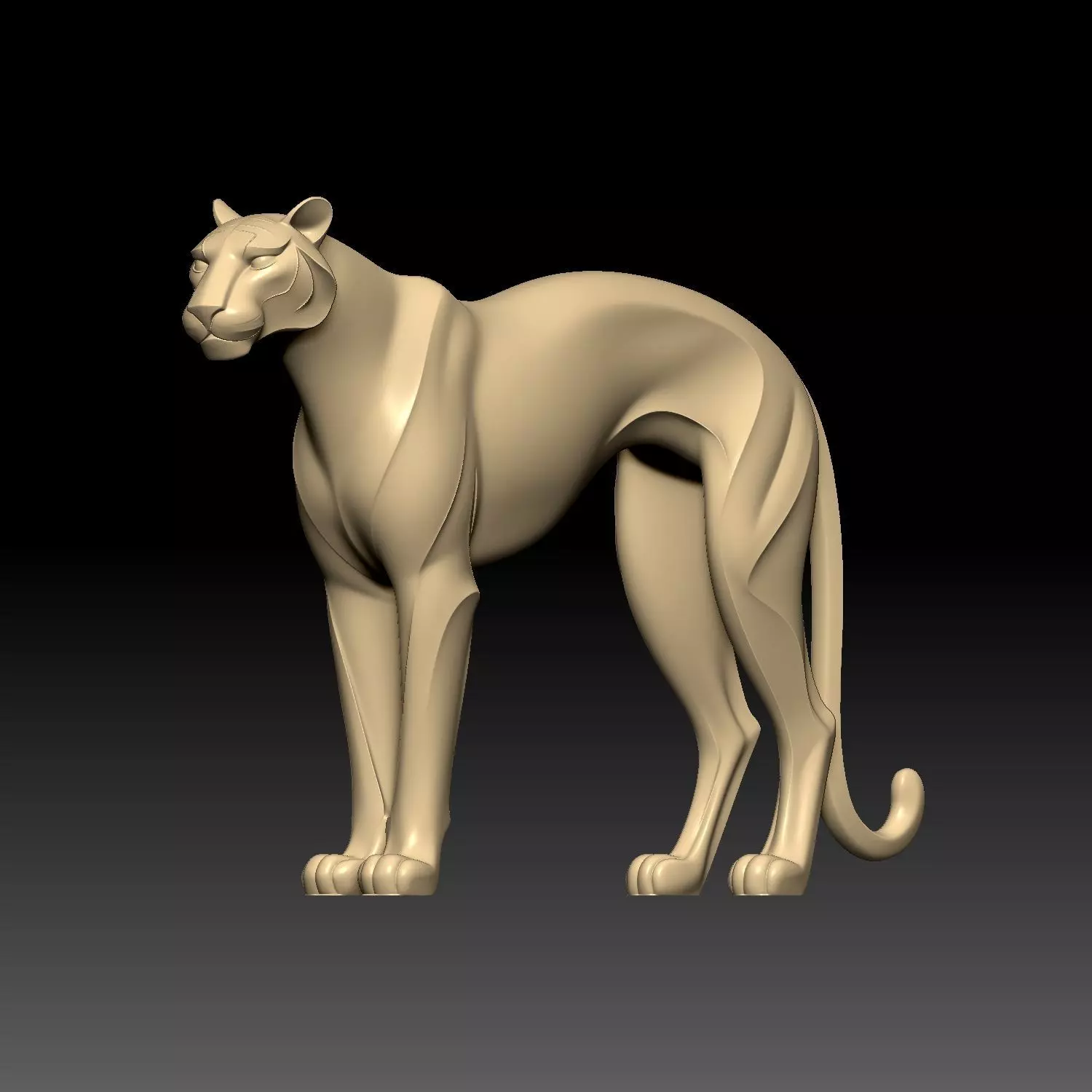 The Tiger Sculpture 3D model_3