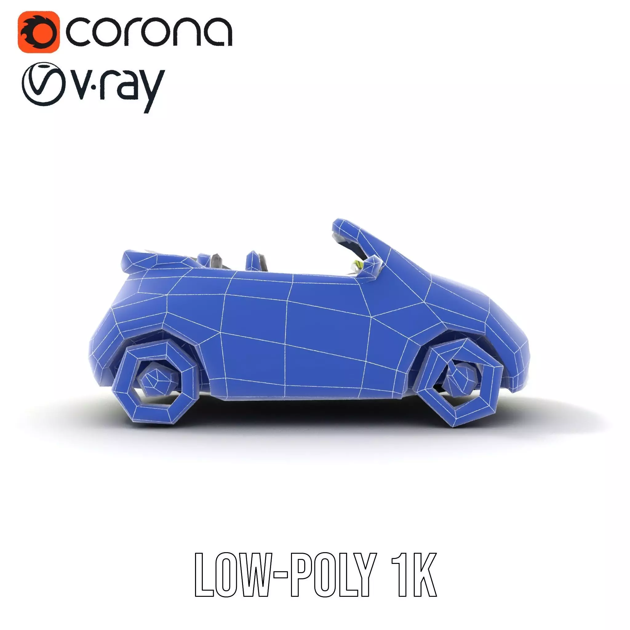 Lime Green Convertible model pack Low-poly 3D model_28