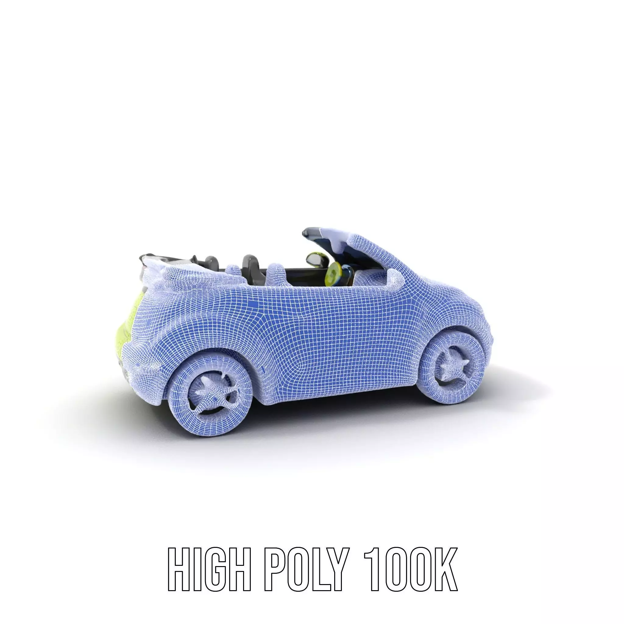 Lime Green Convertible model pack Low-poly 3D model_4