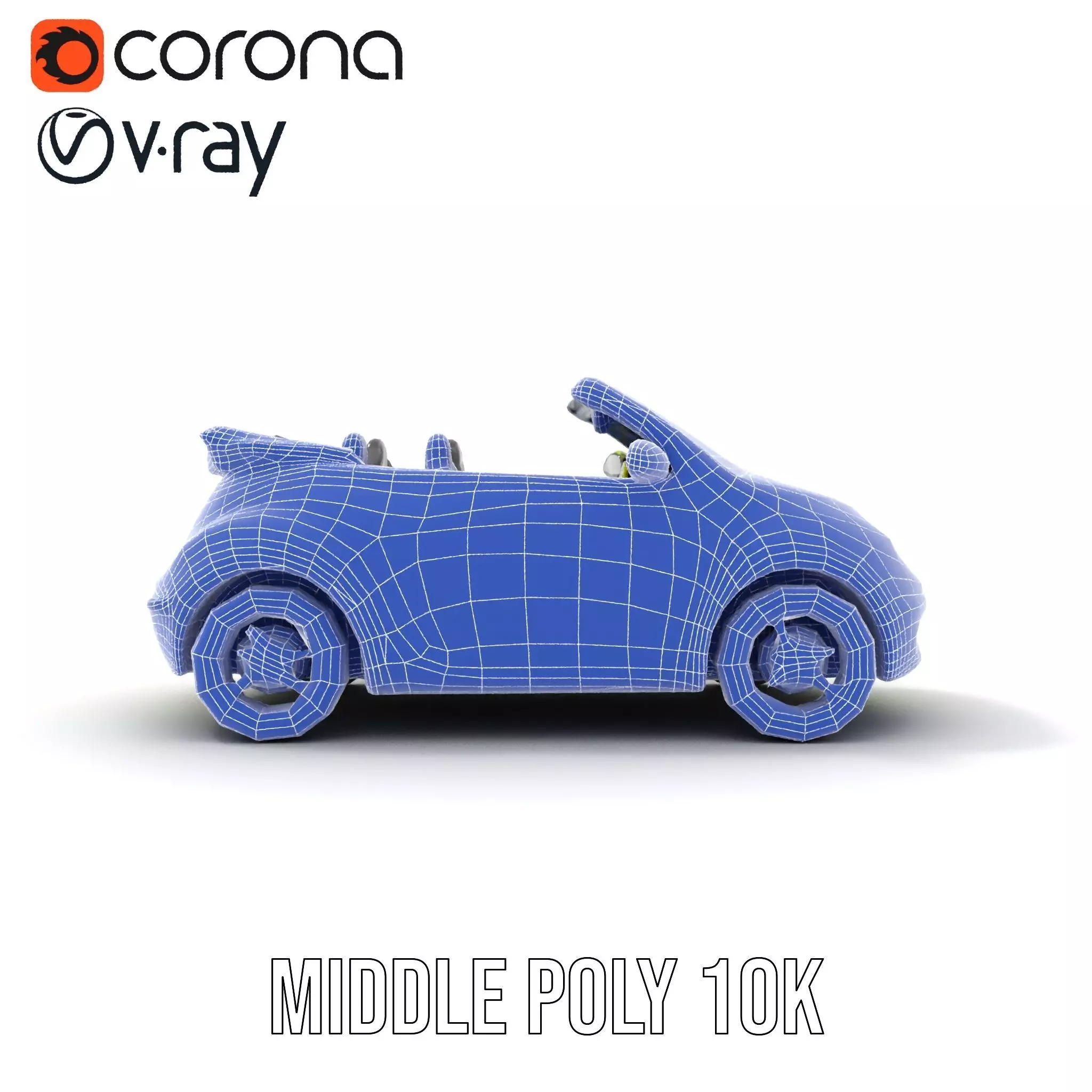 Lime Green Convertible model pack Low-poly 3D model_27