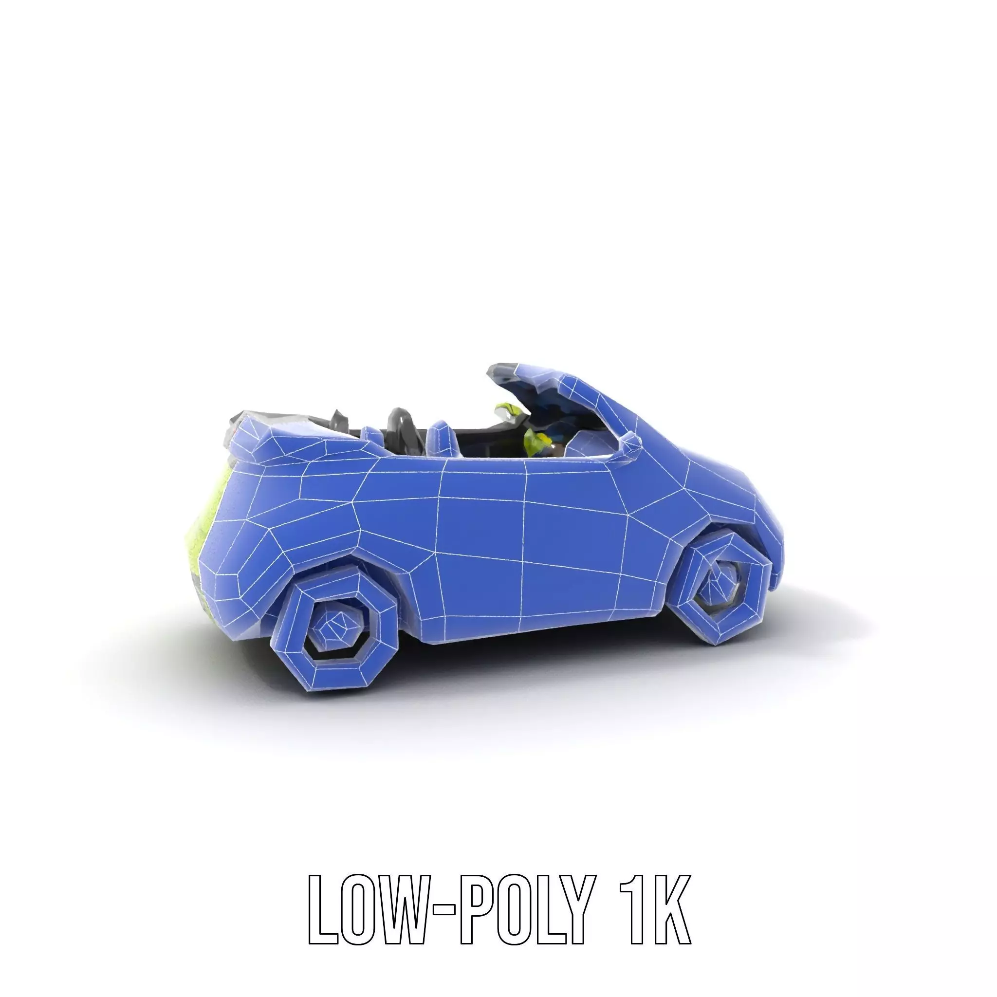 Lime Green Convertible model pack Low-poly 3D model_16