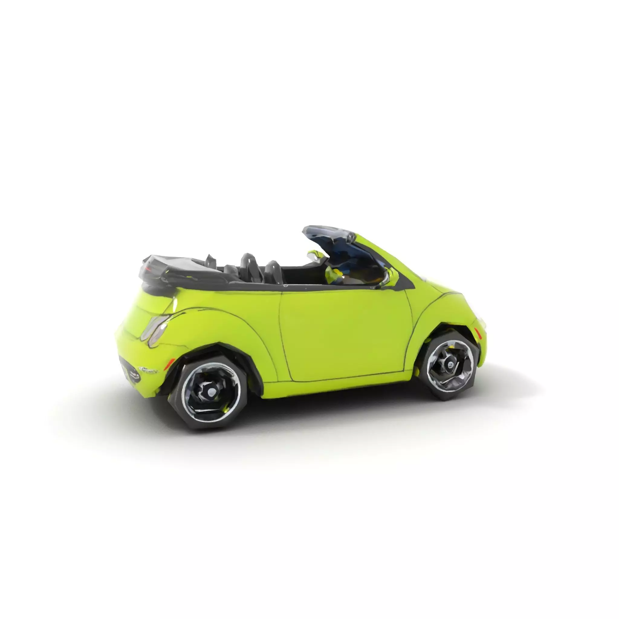 Lime Green Convertible model pack Low-poly 3D model_7
