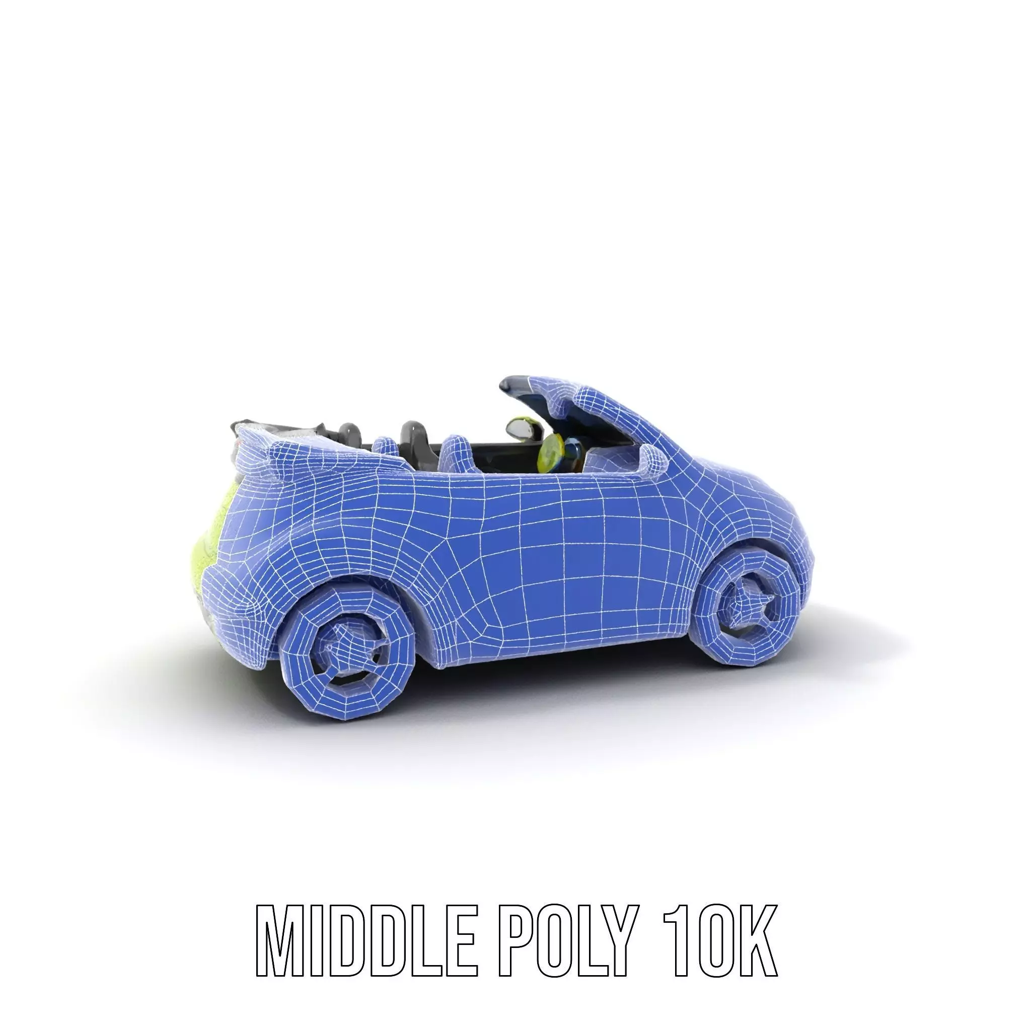 Lime Green Convertible model pack Low-poly 3D model_6
