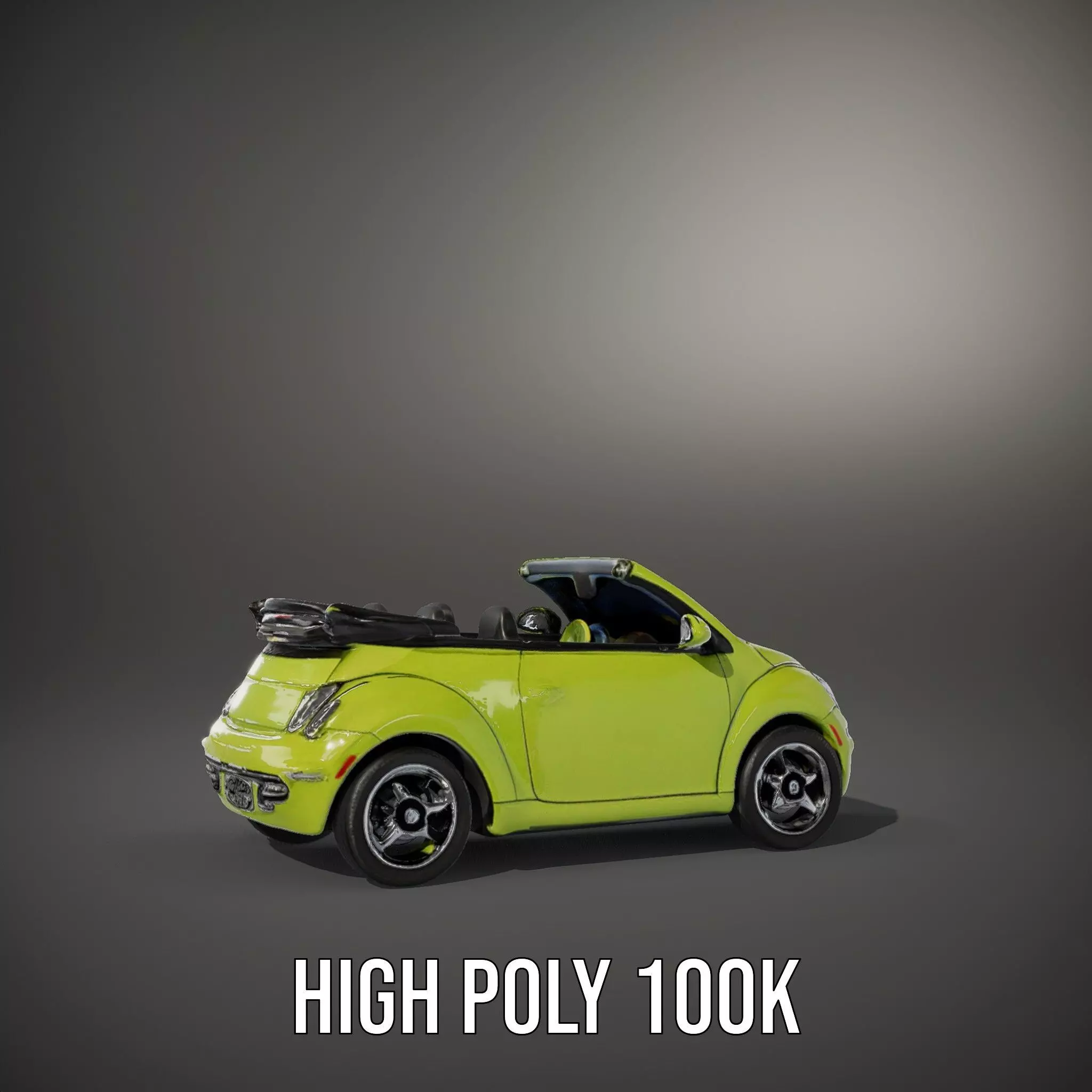 Lime Green Convertible model pack Low-poly 3D model_8