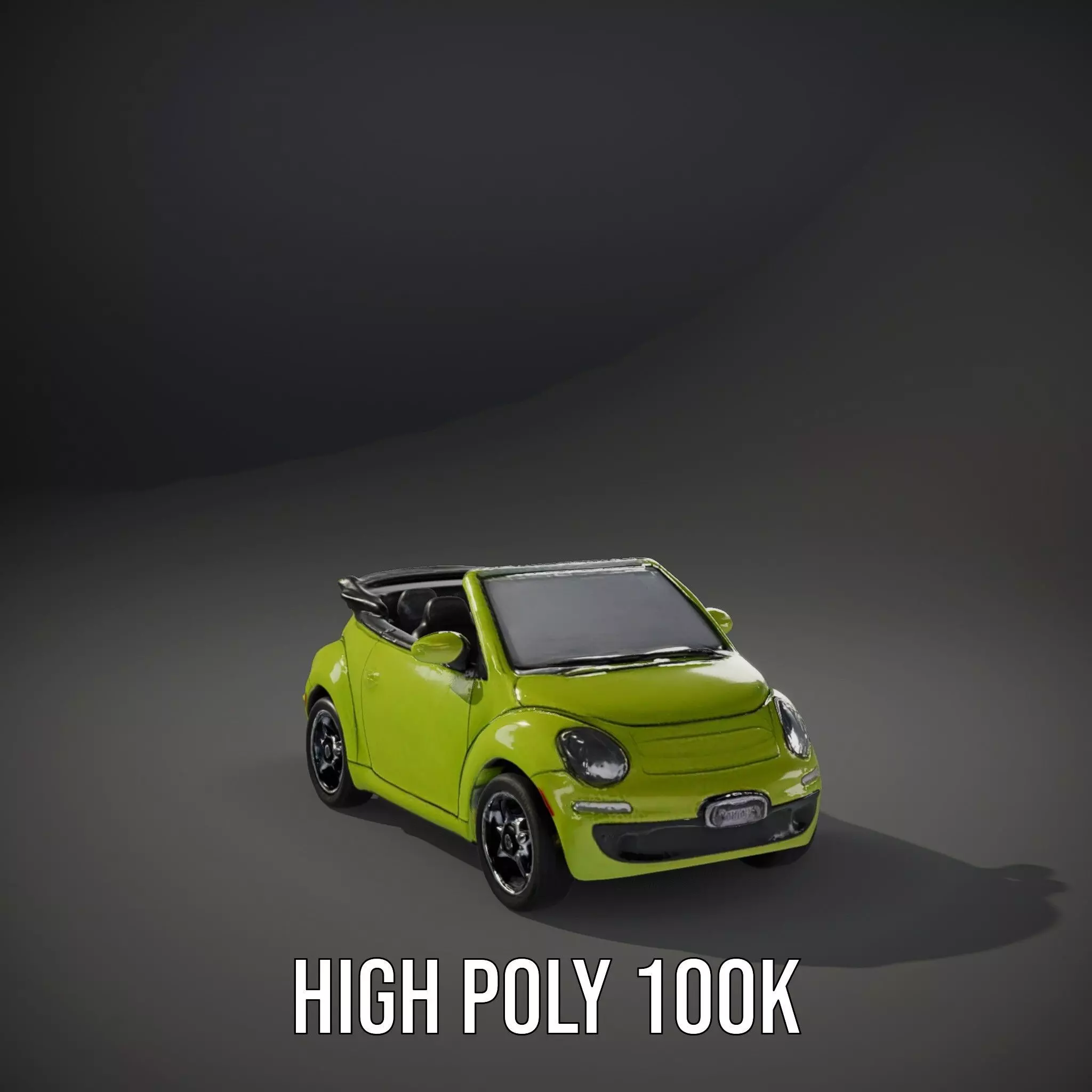 Lime Green Convertible model pack Low-poly 3D model_10
