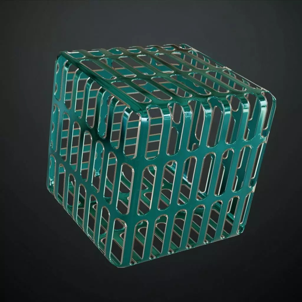 Blue Decorative Window Glass Transparent PBR Texture_4