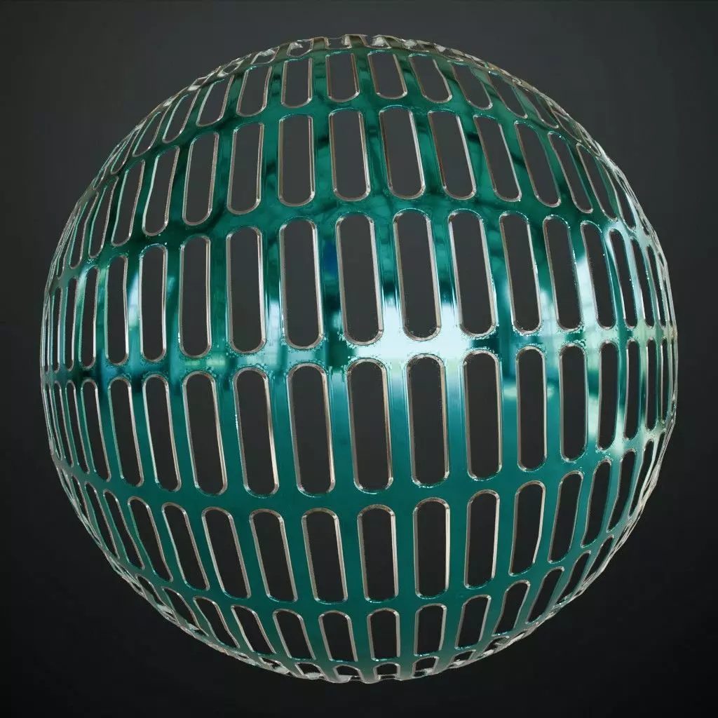 Blue Decorative Window Glass Transparent PBR Texture_0